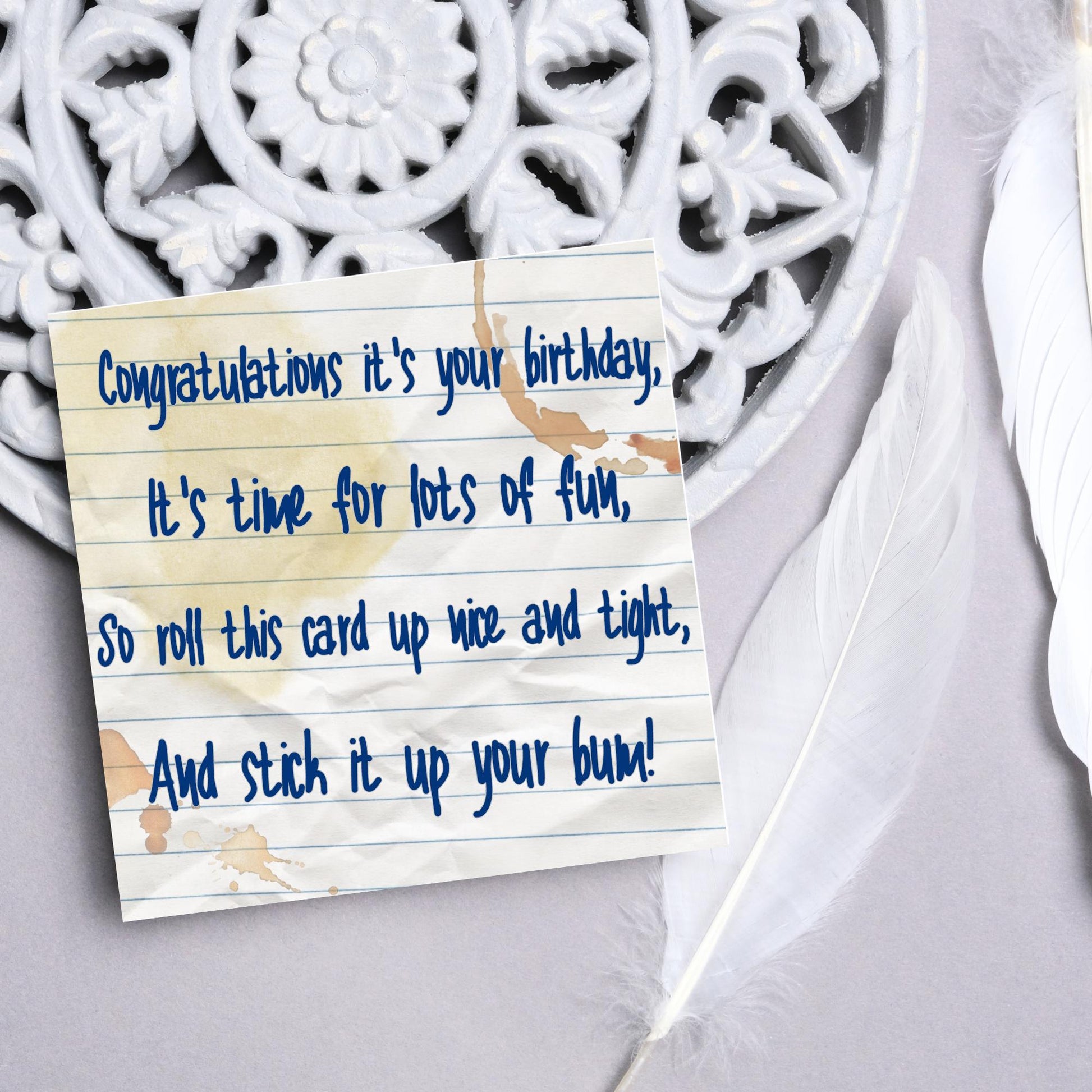 Bottom TV Show Birthday Card, Bottom Quote Birthday Card, Rik Mayall, Eddie and Richie Bottom Card, BBC Bottom, Rude Birthday Card