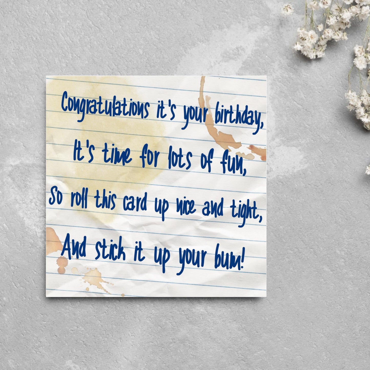 Bottom TV Show Birthday Card, Bottom Quote Birthday Card, Rik Mayall, Eddie and Richie Bottom Card, BBC Bottom, Rude Birthday Card