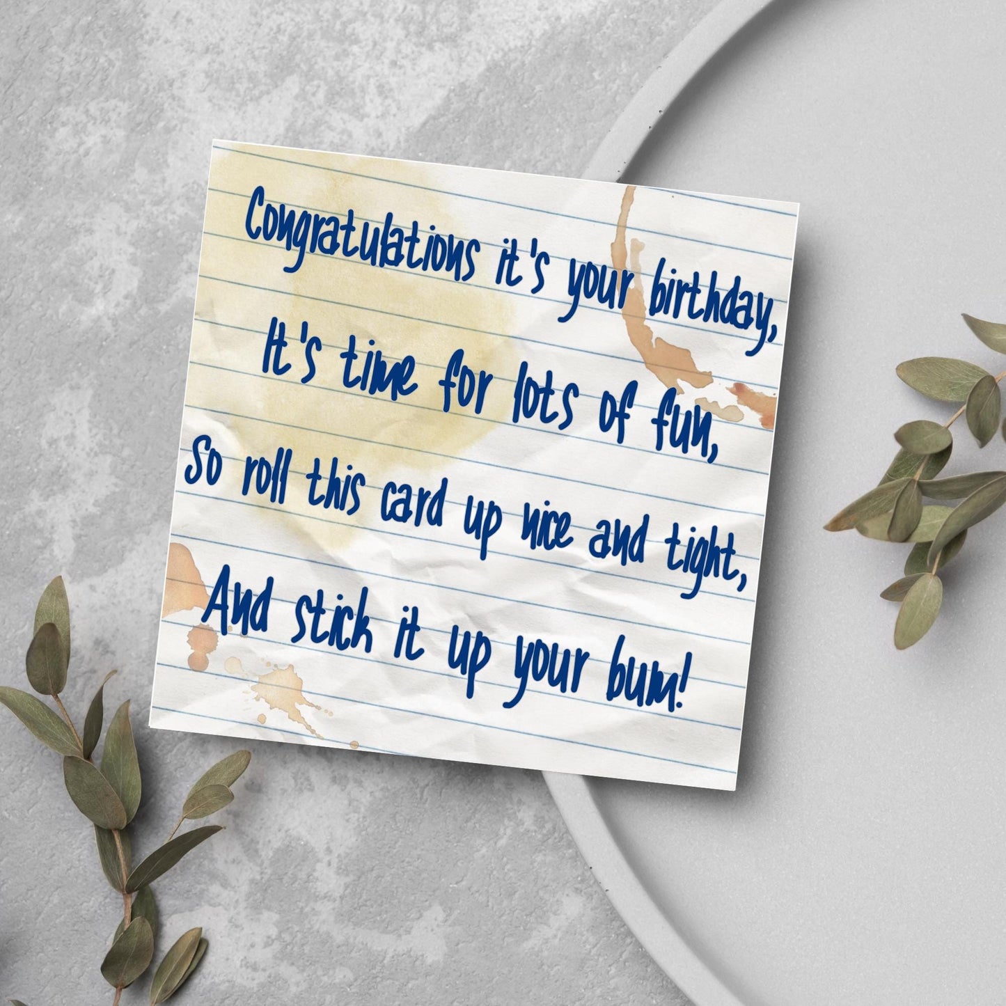 Bottom TV Show Birthday Card, Bottom Quote Birthday Card, Rik Mayall, Eddie and Richie Bottom Card, BBC Bottom, Rude Birthday Card