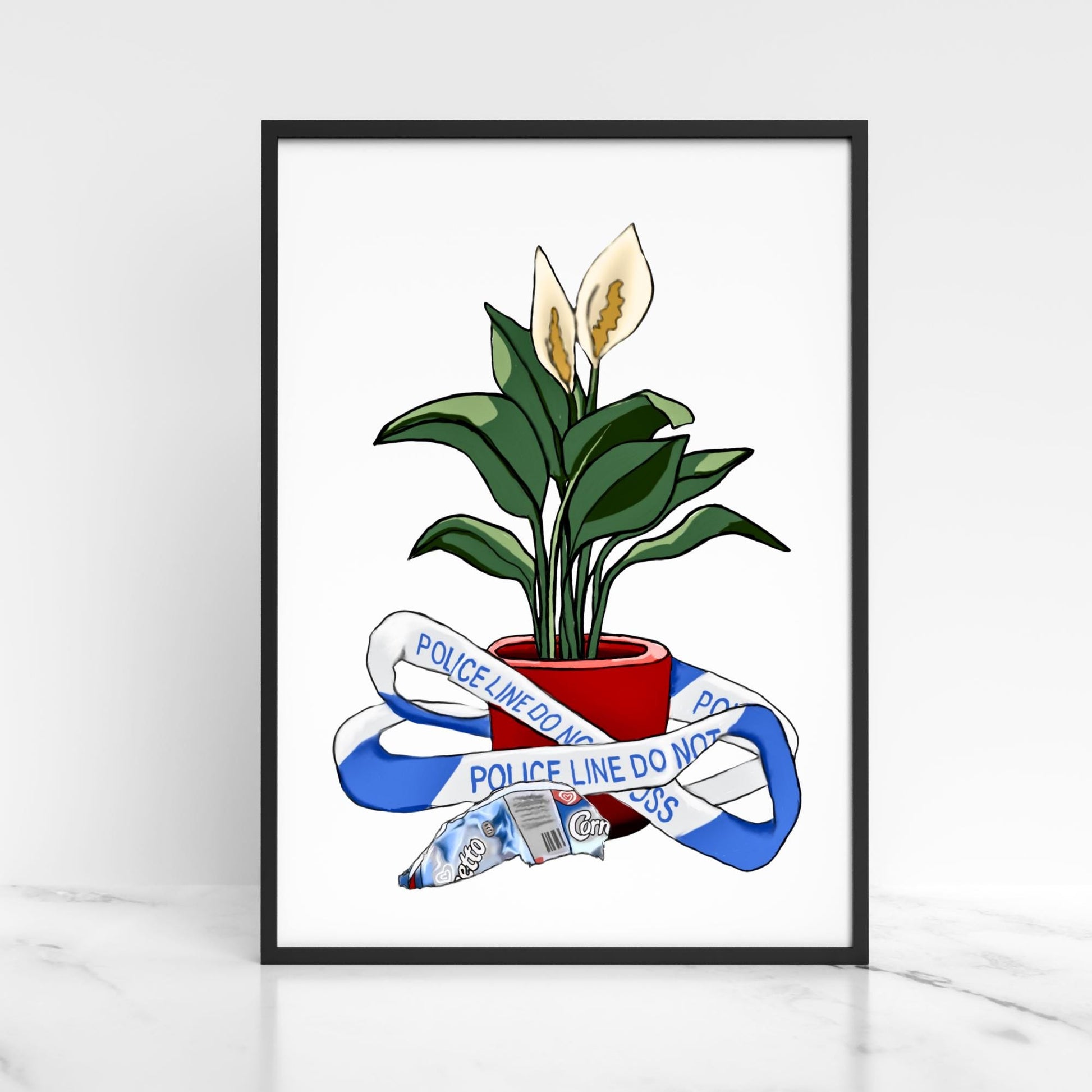 Hot Fuzz Wall Art, A4 Print, High Quality Poster, Edgar Wright Movies, Cornetto Trilogy Poster, Nick Frost, Peace Lily, The Greater Good