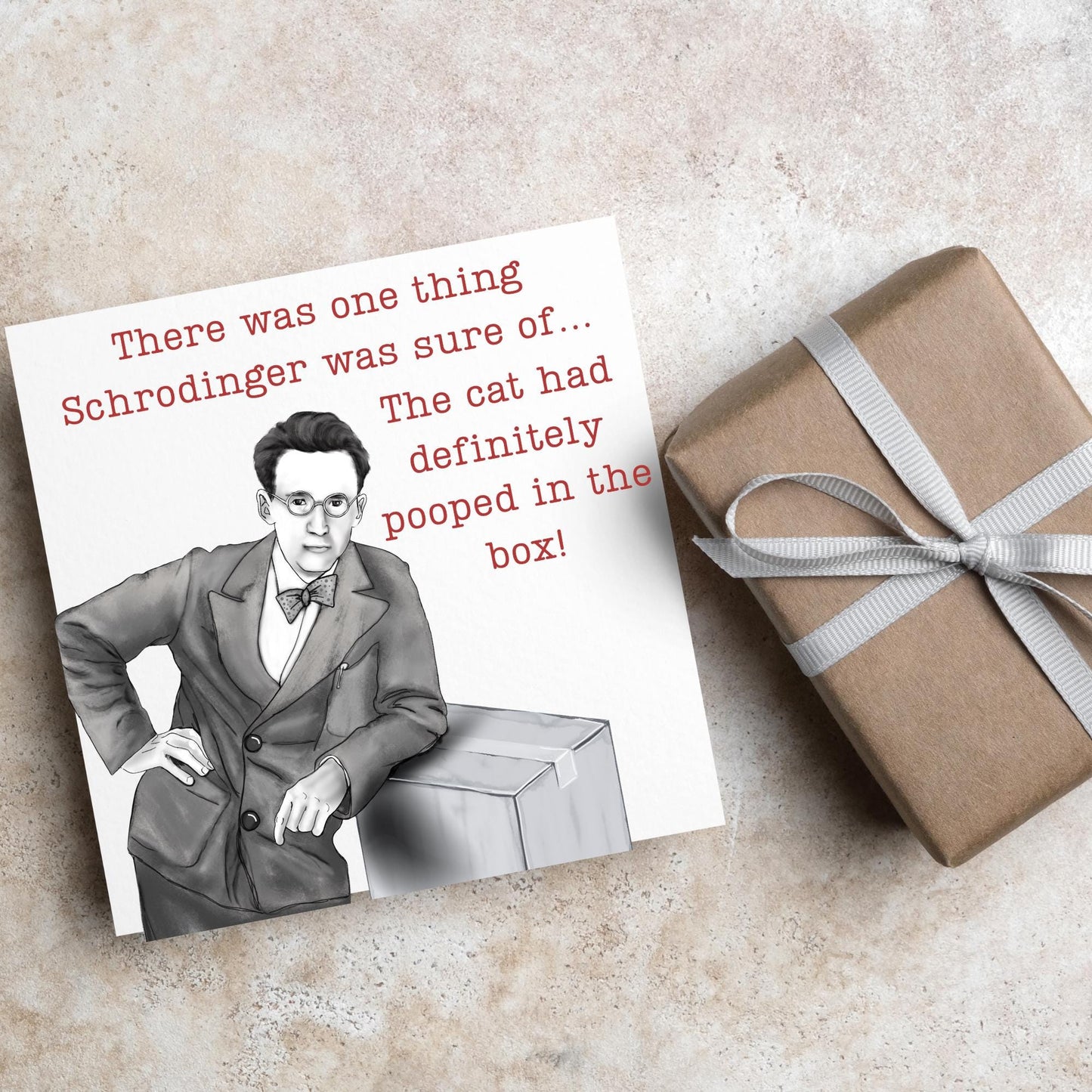 Psychology Birthday Card, Funny Philosophy Card, Schrodinger Card, Classic Joke Card, Funny Card for Psychologist, Schrodingers Cat