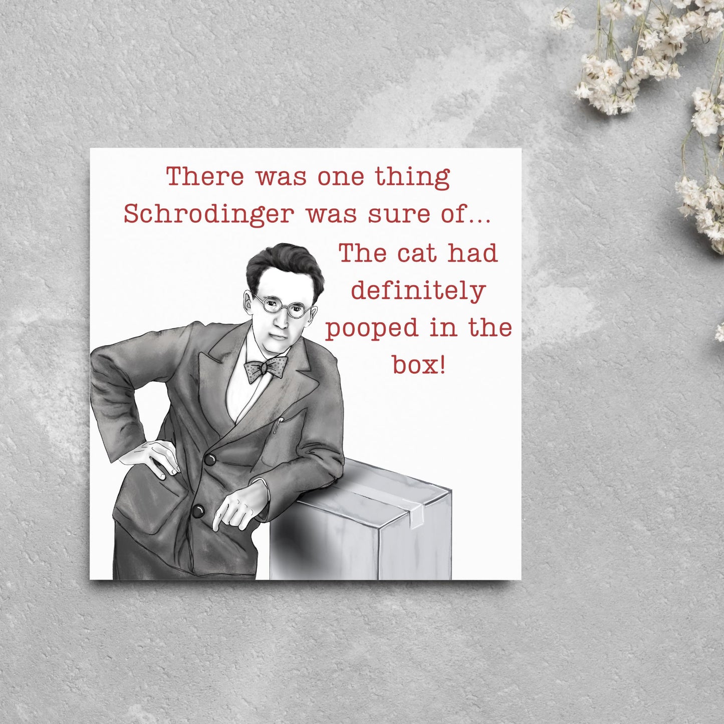 Psychology Birthday Card, Funny Philosophy Card, Schrodinger Card, Classic Joke Card, Funny Card for Psychologist, Schrodingers Cat