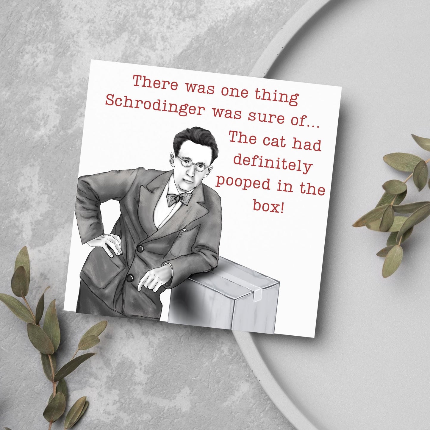 Psychology Birthday Card, Funny Philosophy Card, Schrodinger Card, Classic Joke Card, Funny Card for Psychologist, Schrodingers Cat