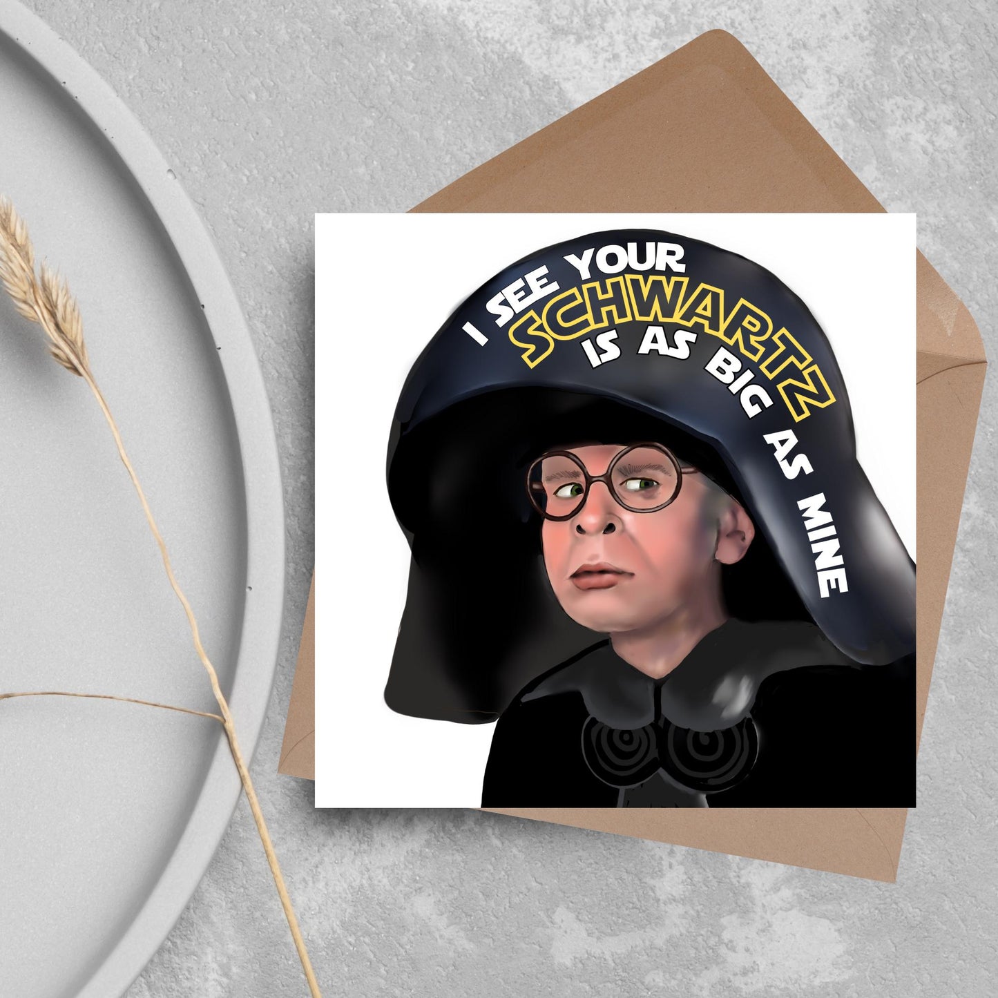 Spaceballs Card, Dark Helmet Card, Mel Brooks, Birthday Card, for Uncle, Birthday Card for Dad, Sci-Fi Card, May the Schwartz Be With You,