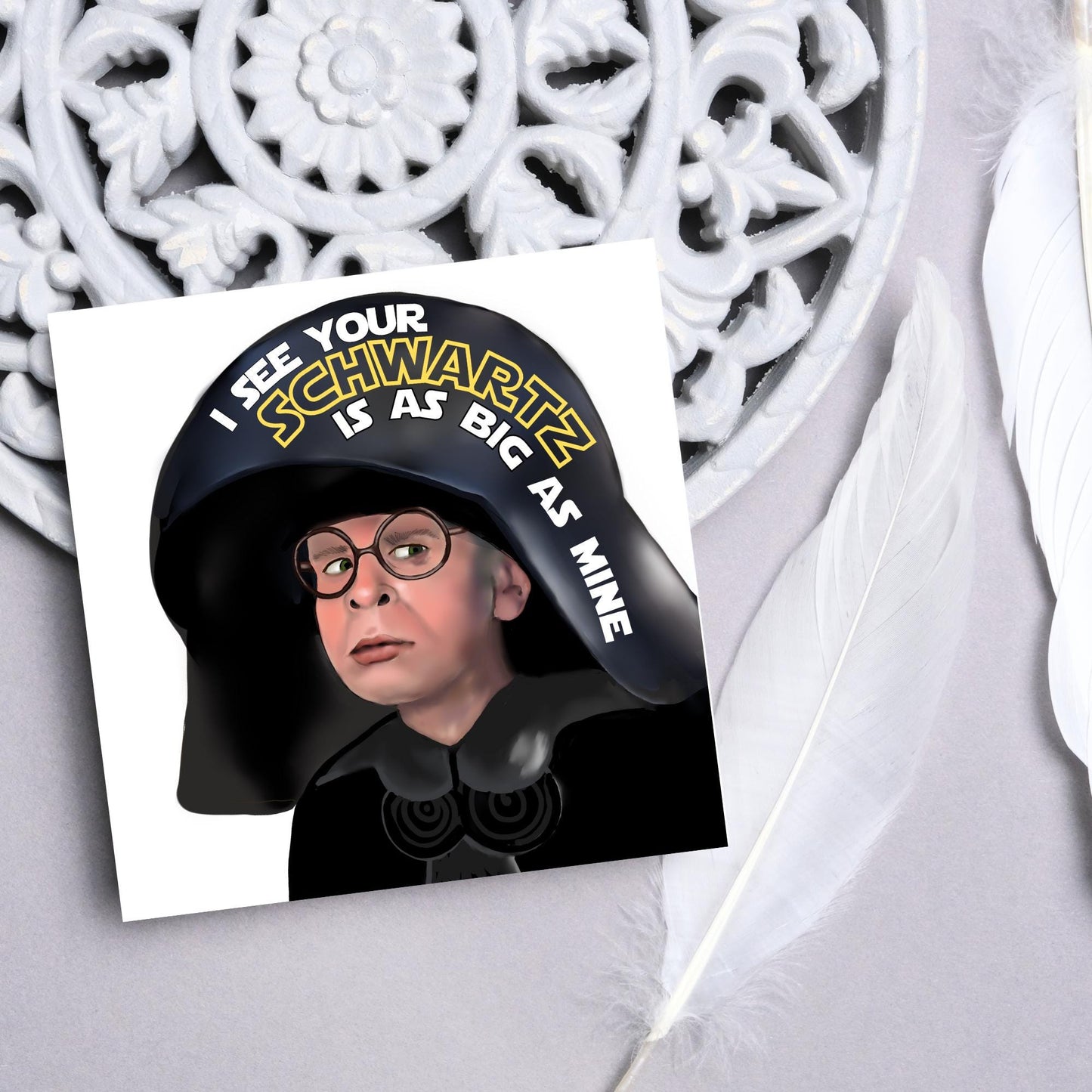 Spaceballs Card, Dark Helmet Card, Mel Brooks, Birthday Card, for Uncle, Birthday Card for Dad, Sci-Fi Card, May the Schwartz Be With You,