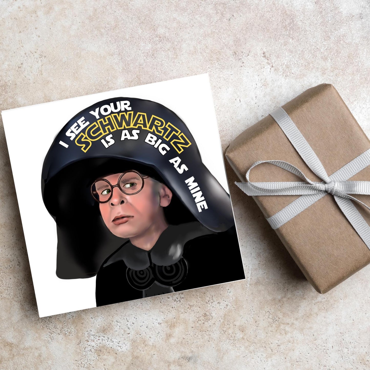Spaceballs Card, Dark Helmet Card, Mel Brooks, Birthday Card, for Uncle, Birthday Card for Dad, Sci-Fi Card, May the Schwartz Be With You,