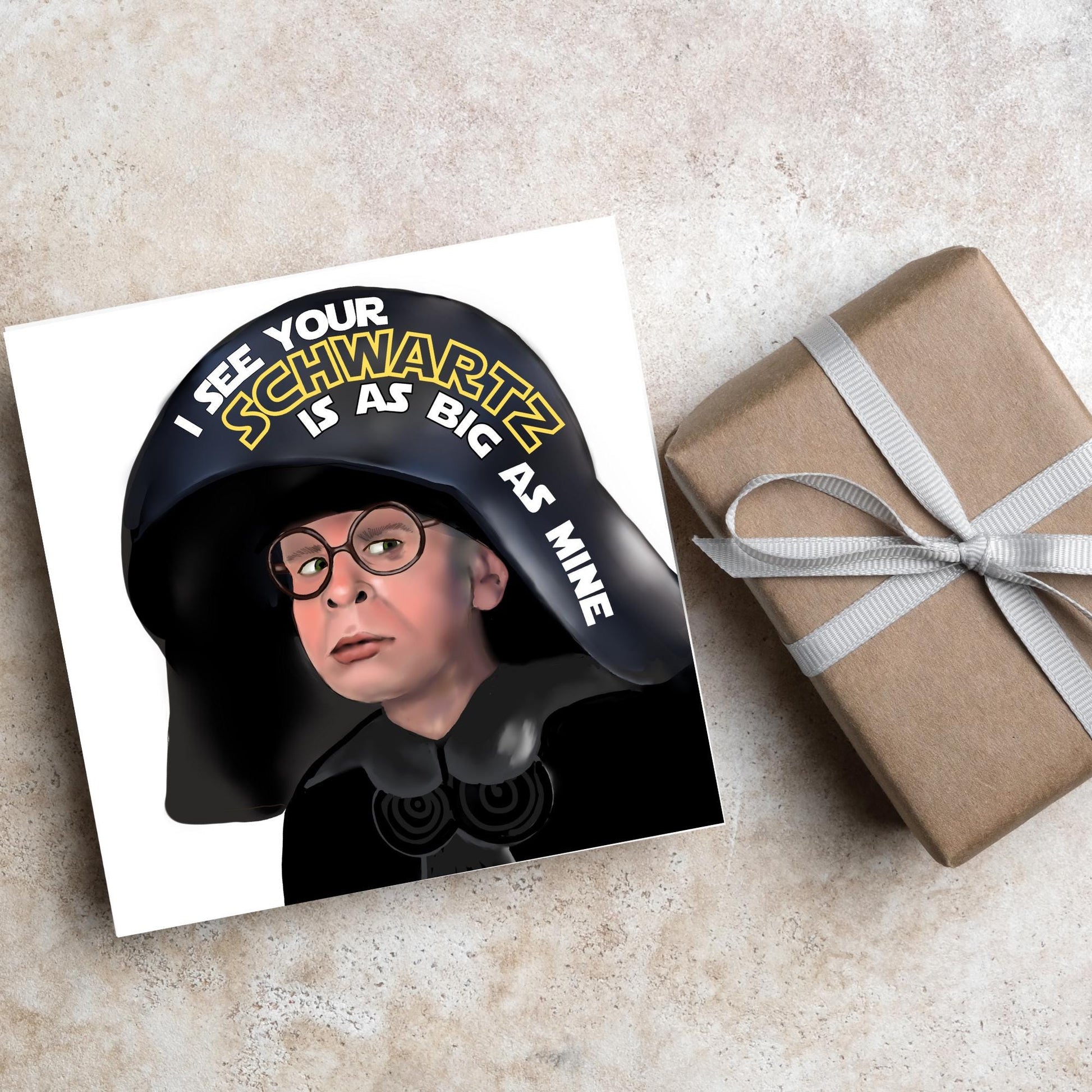 Spaceballs Card, Dark Helmet Card, Mel Brooks, Birthday Card, for Uncle, Birthday Card for Dad, Sci-Fi Card, May the Schwartz Be With You,