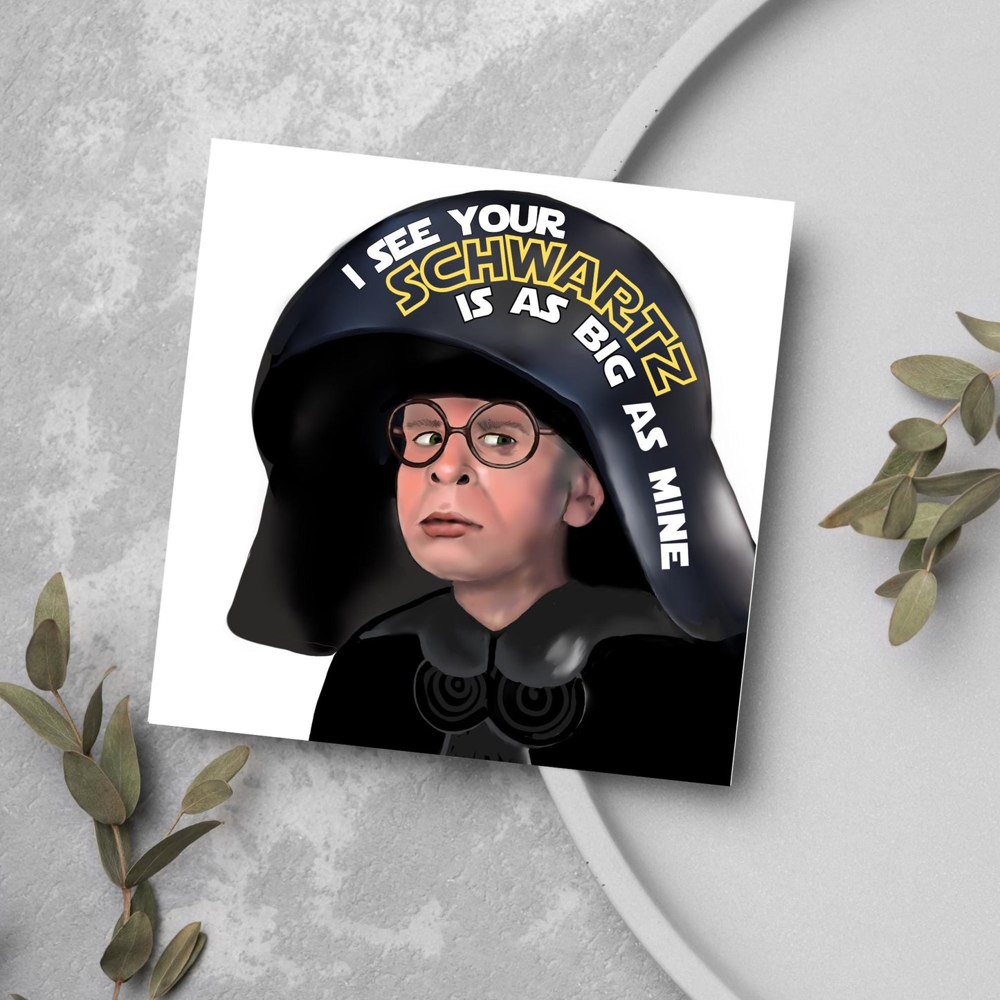 Spaceballs Card, Dark Helmet Card, Mel Brooks, Birthday Card, for Uncle, Birthday Card for Dad, Sci-Fi Card, May the Schwartz Be With You,