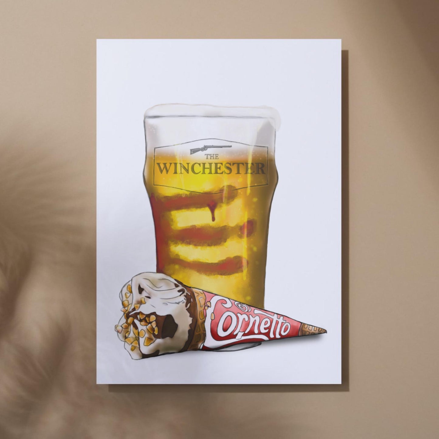 Cornetto Trilogy A4 Print, High Quality Wall Art, Shaun of The Dead, Hot Fuzz, World's End, Single Print or set of Three Original Artwork