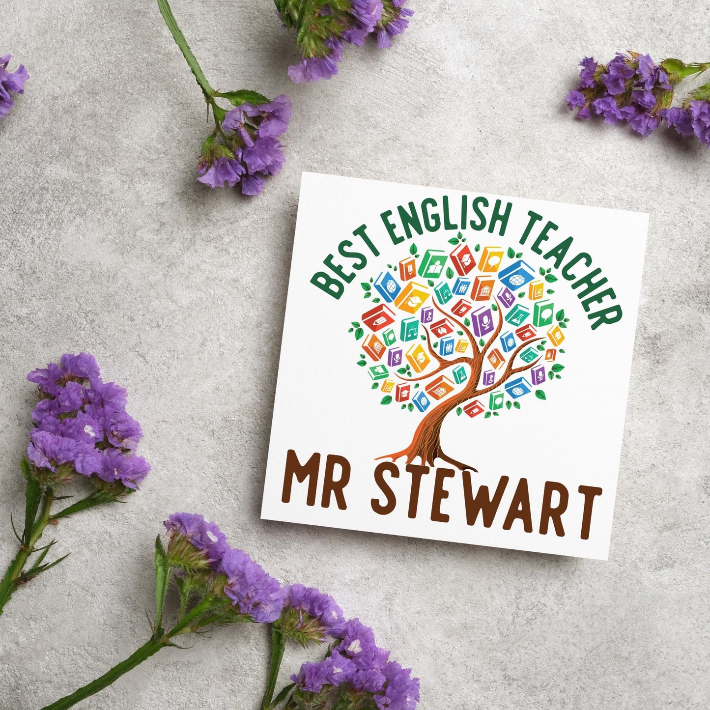 Personalised Thank You Teacher Card, End of Year School Card, Thanks Teacher, School Teacher Card, Teaching Card, Teacher Appreciation