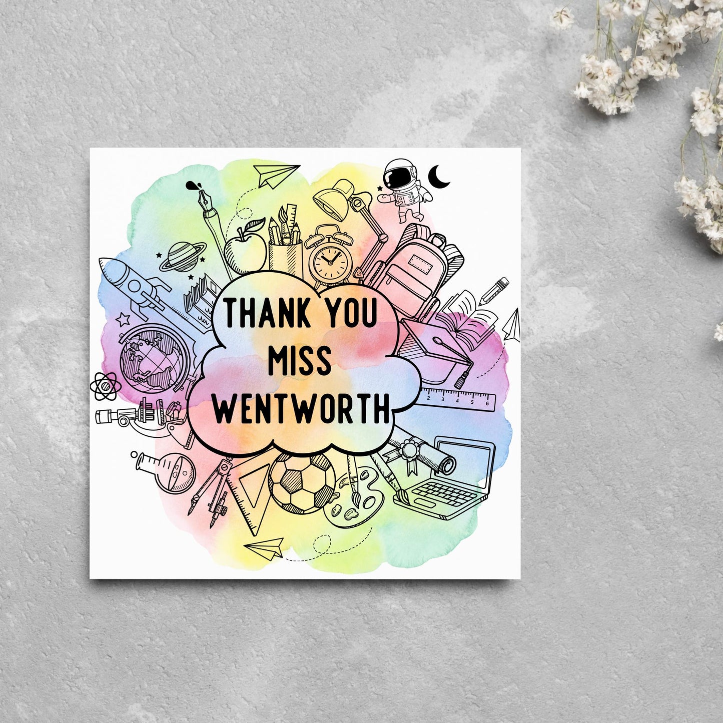 Personalised Thank You Teacher Card, End of Year School Card, Thanks Teacher, School Teacher Card, Teaching Card, Teacher Appreciation