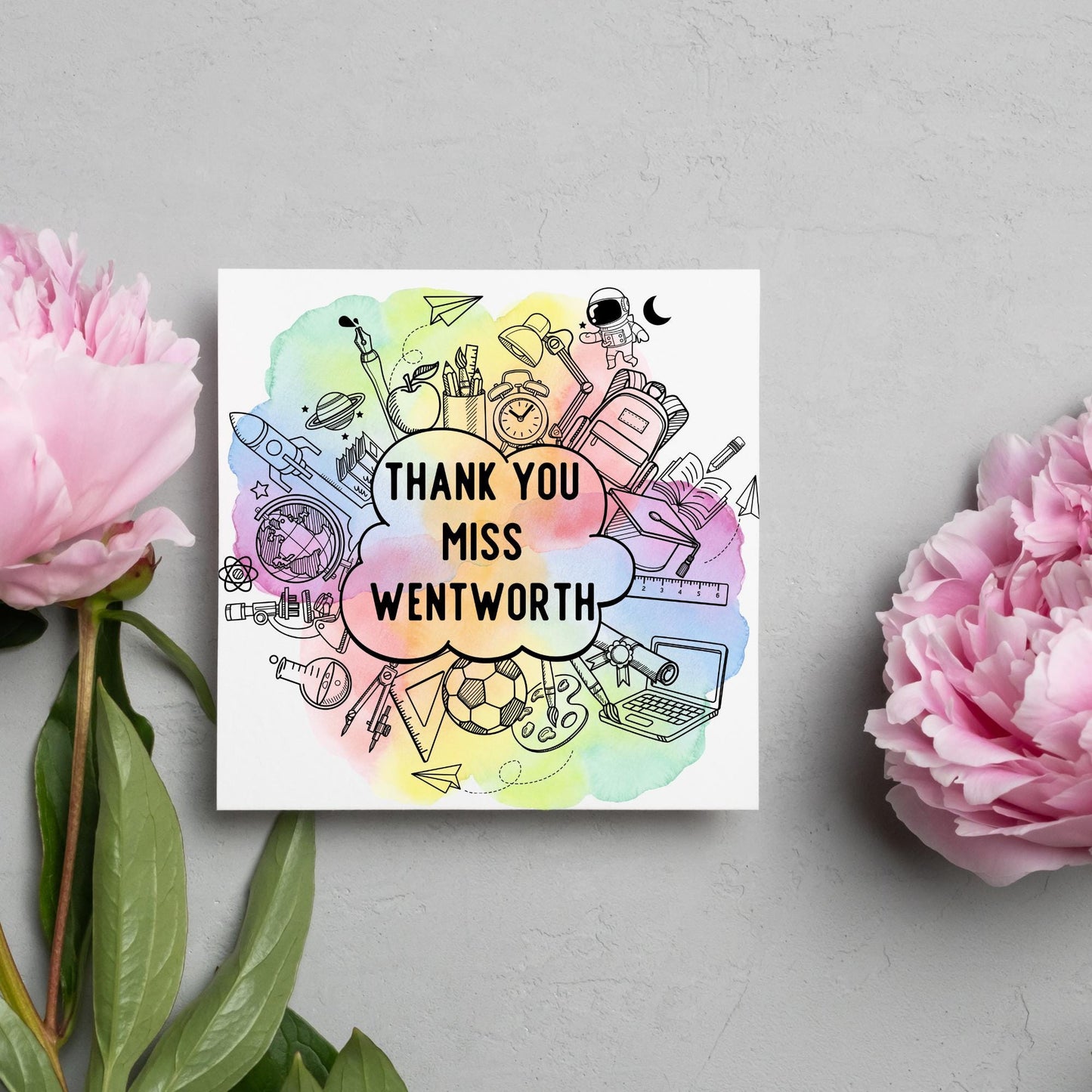Personalised Thank You Teacher Card, End of Year School Card, Thanks Teacher, School Teacher Card, Teaching Card, Teacher Appreciation