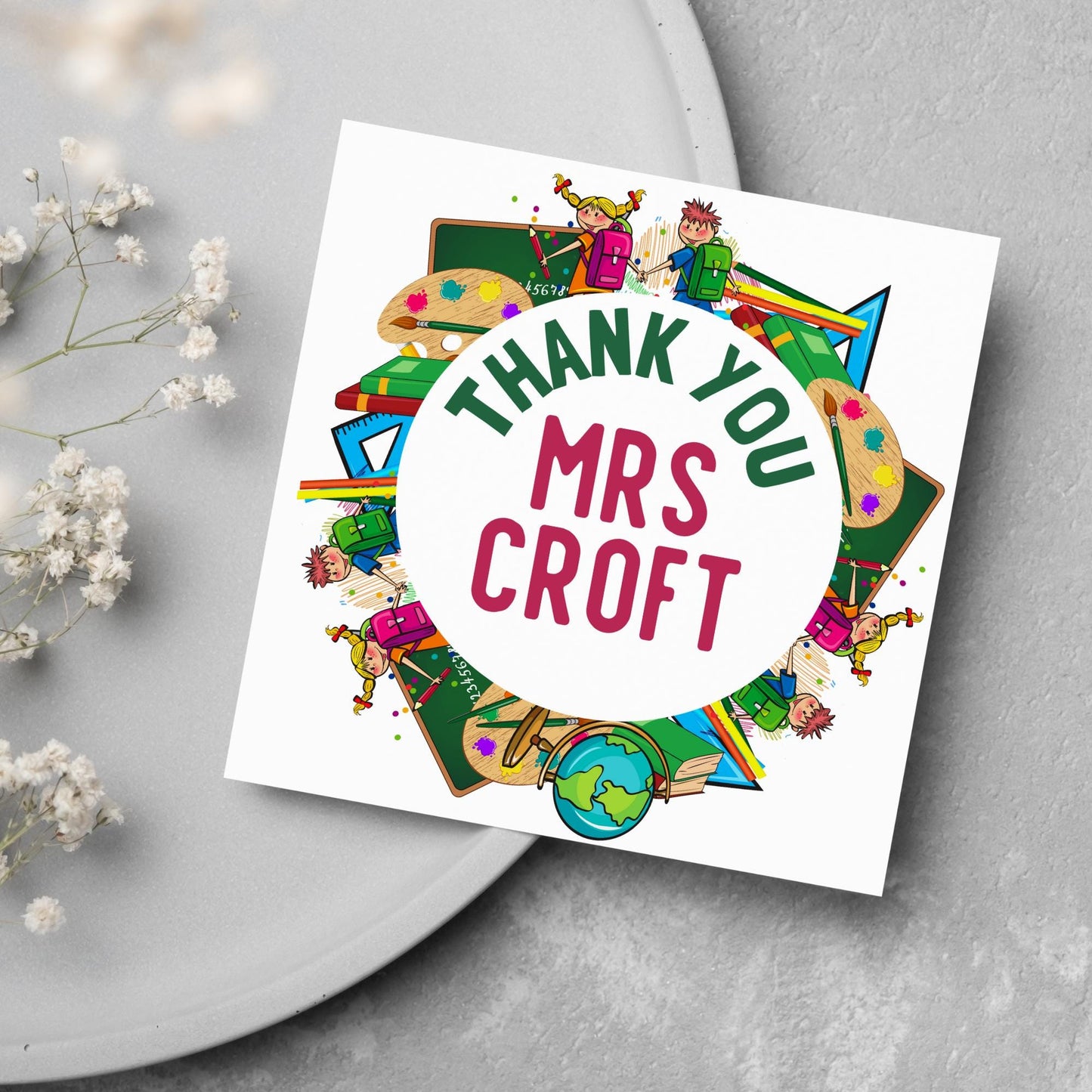 Personalised Thank You Teacher Card, End of Year School Card, Thanks Teacher, School Teacher Card, Teaching Card, Teacher Appreciation