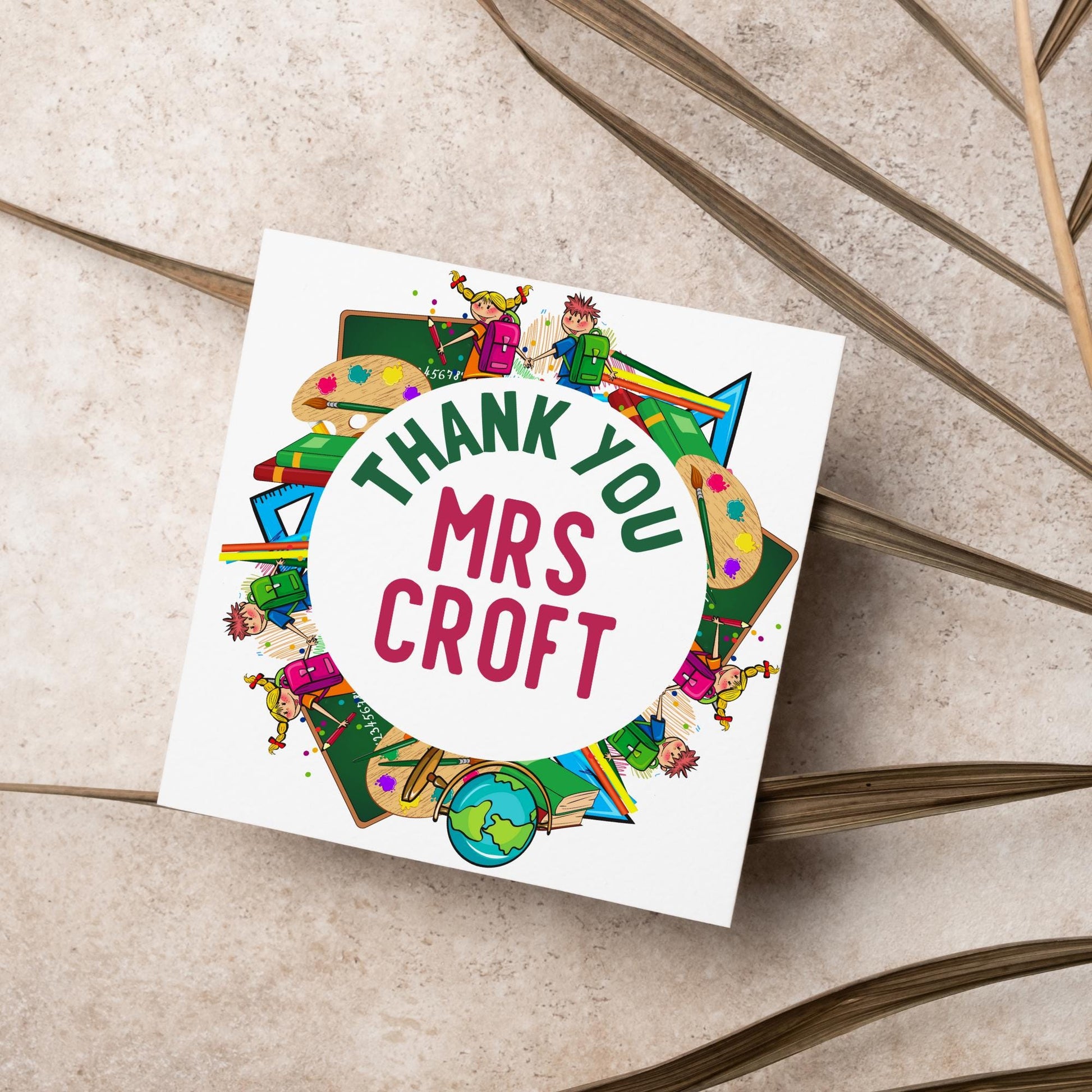 Personalised Thank You Teacher Card, End of Year School Card, Thanks Teacher, School Teacher Card, Teaching Card, Teacher Appreciation