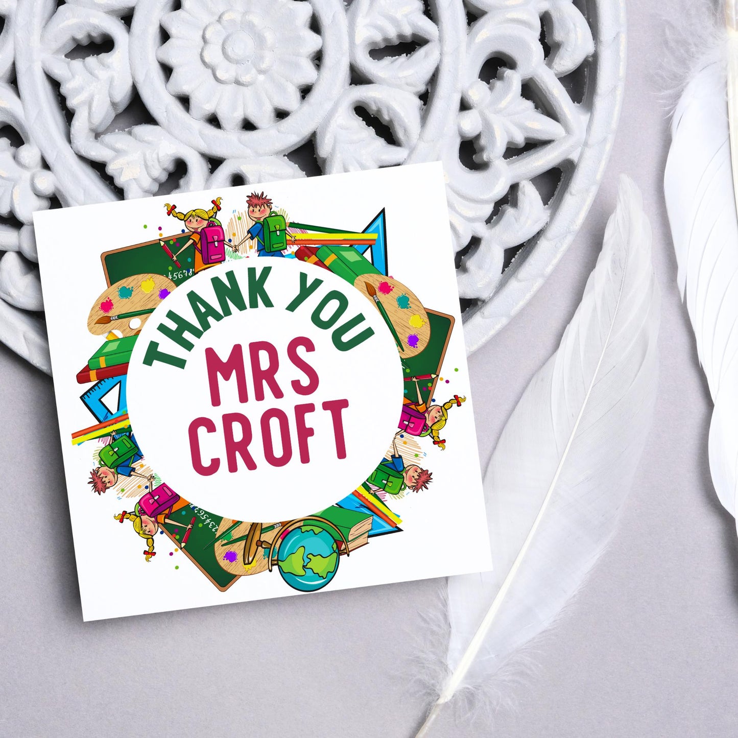 Personalised Thank You Teacher Card, End of Year School Card, Thanks Teacher, School Teacher Card, Teaching Card, Teacher Appreciation
