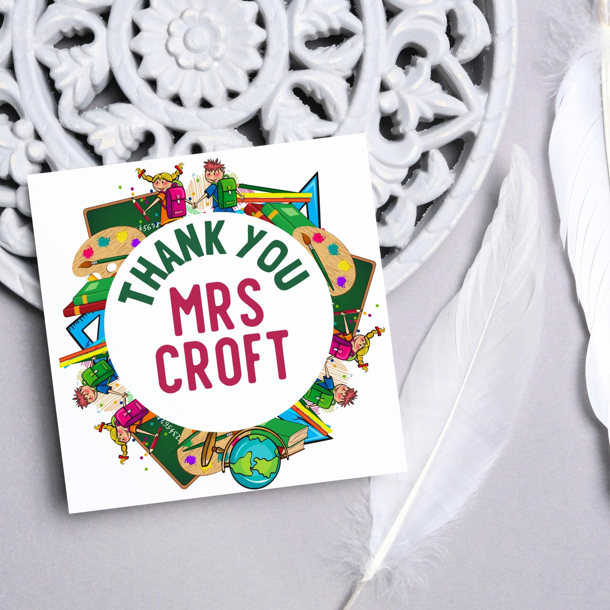 Personalised Thank You Teacher Card, End of Year School Card, Thanks Teacher, School Teacher Card, Teaching Card, Teacher Appreciation