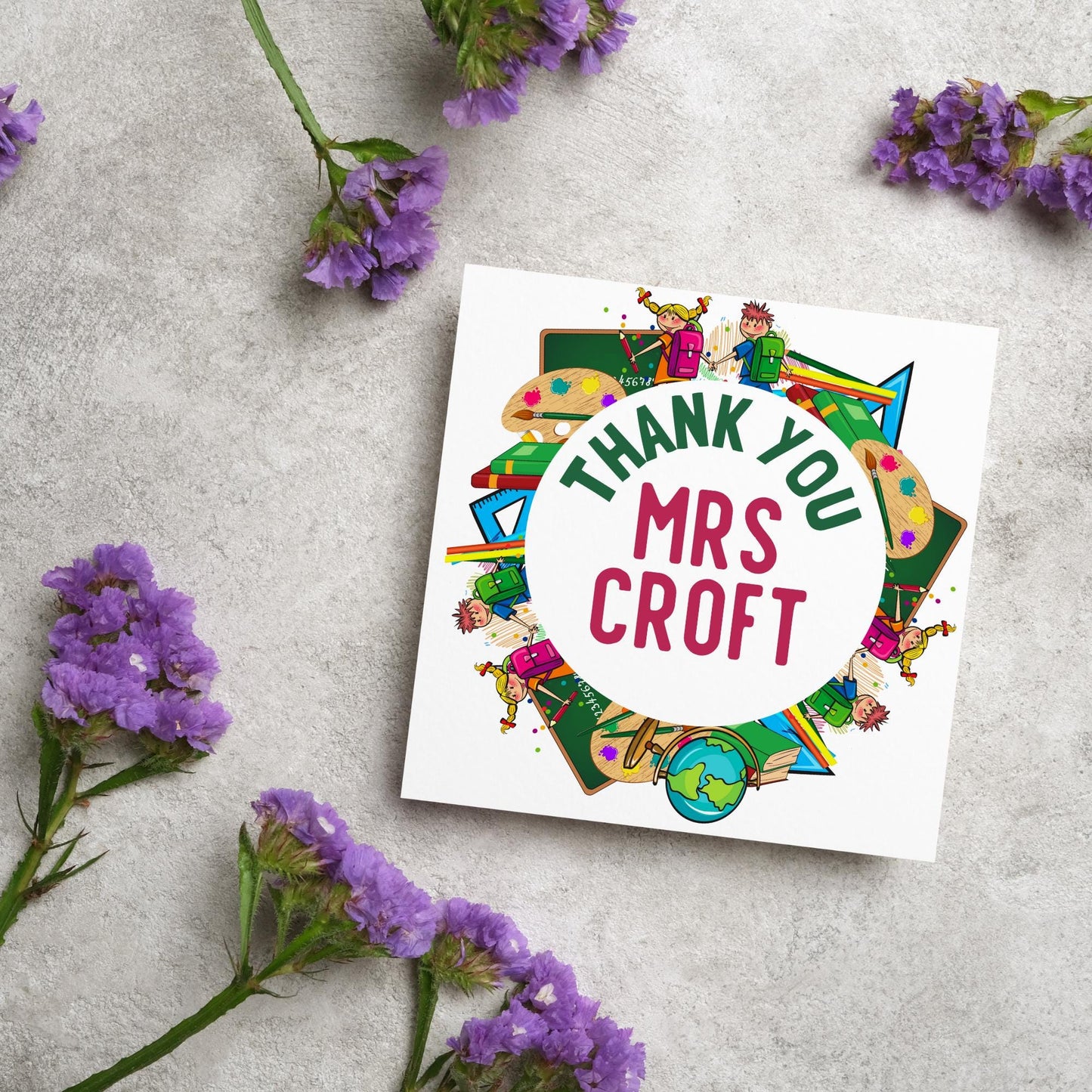 Personalised Thank You Teacher Card, End of Year School Card, Thanks Teacher, School Teacher Card, Teaching Card, Teacher Appreciation