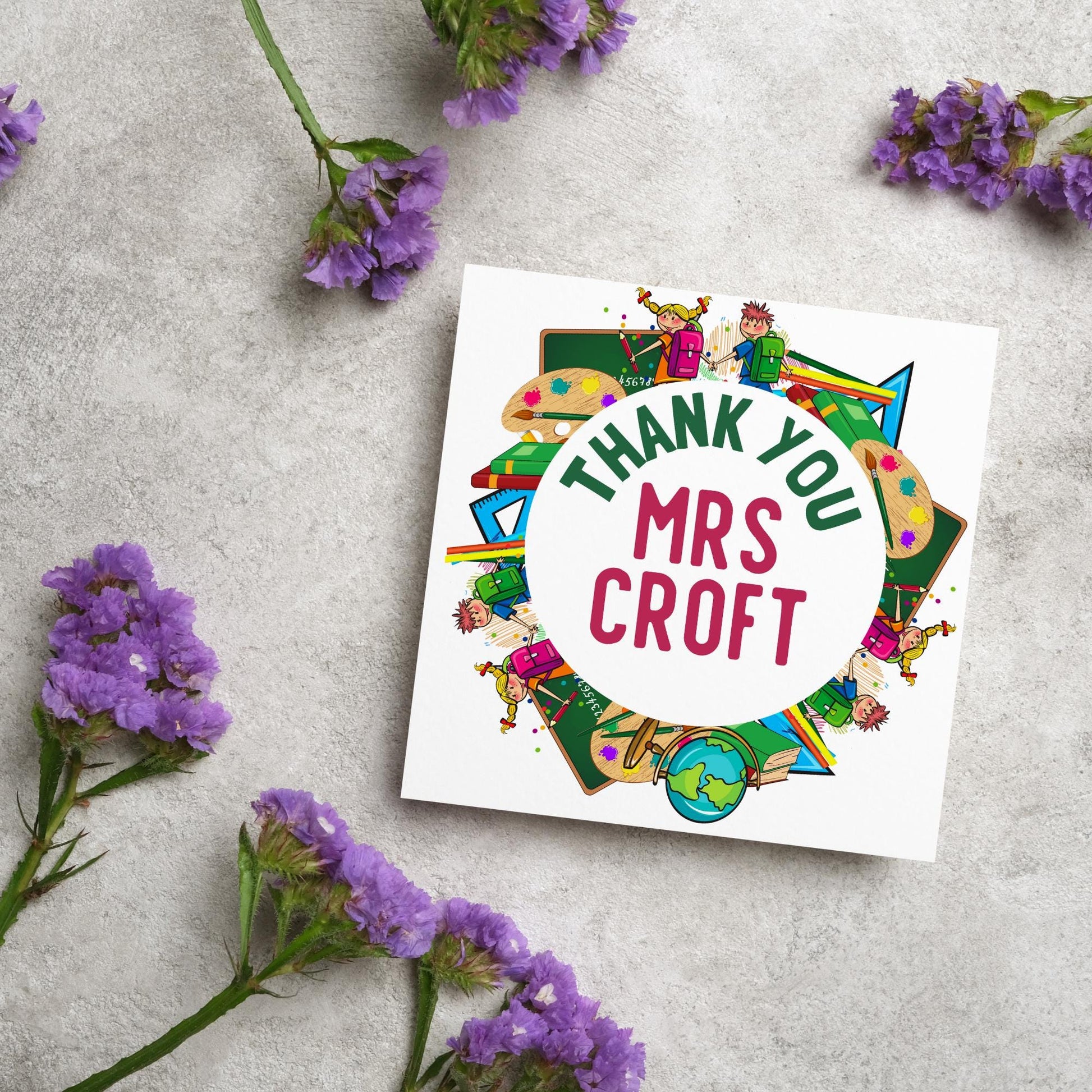 Personalised Thank You Teacher Card, End of Year School Card, Thanks Teacher, School Teacher Card, Teaching Card, Teacher Appreciation