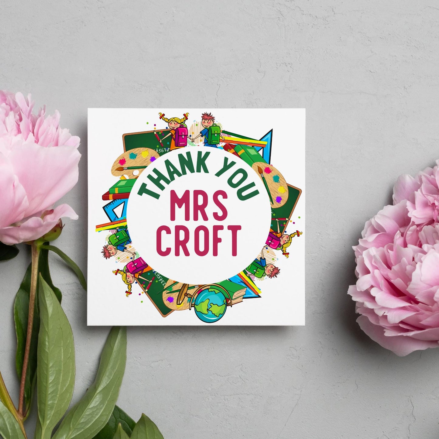 Personalised Thank You Teacher Card, End of Year School Card, Thanks Teacher, School Teacher Card, Teaching Card, Teacher Appreciation