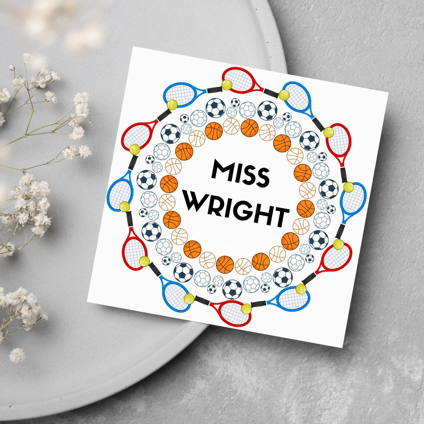 Personalised Thank You Teacher Card, End of Year School Card, Thanks Teacher, School Sport Teacher Card, Teaching Card, Teacher Appreciation