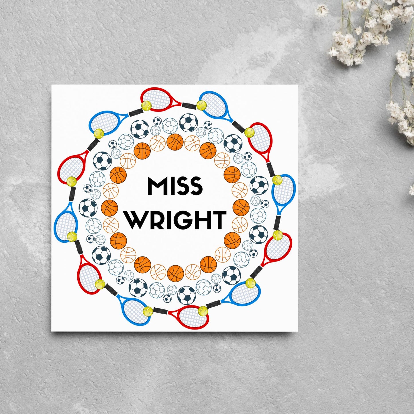 Personalised Thank You Teacher Card, End of Year School Card, Thanks Teacher, School Sport Teacher Card, Teaching Card, Teacher Appreciation