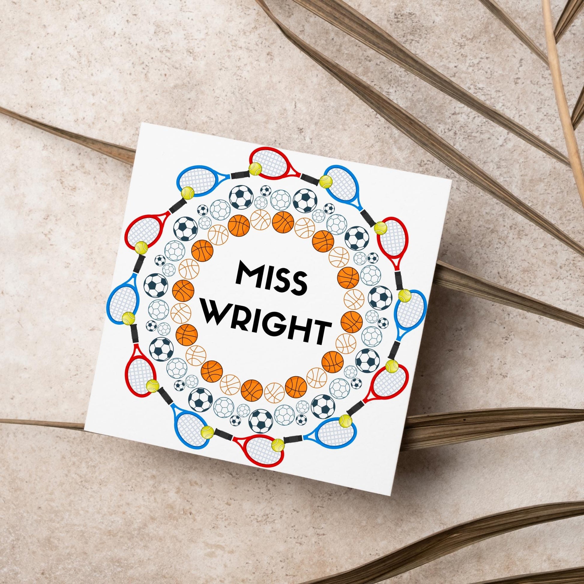 Personalised Thank You Teacher Card, End of Year School Card, Thanks Teacher, School Sport Teacher Card, Teaching Card, Teacher Appreciation