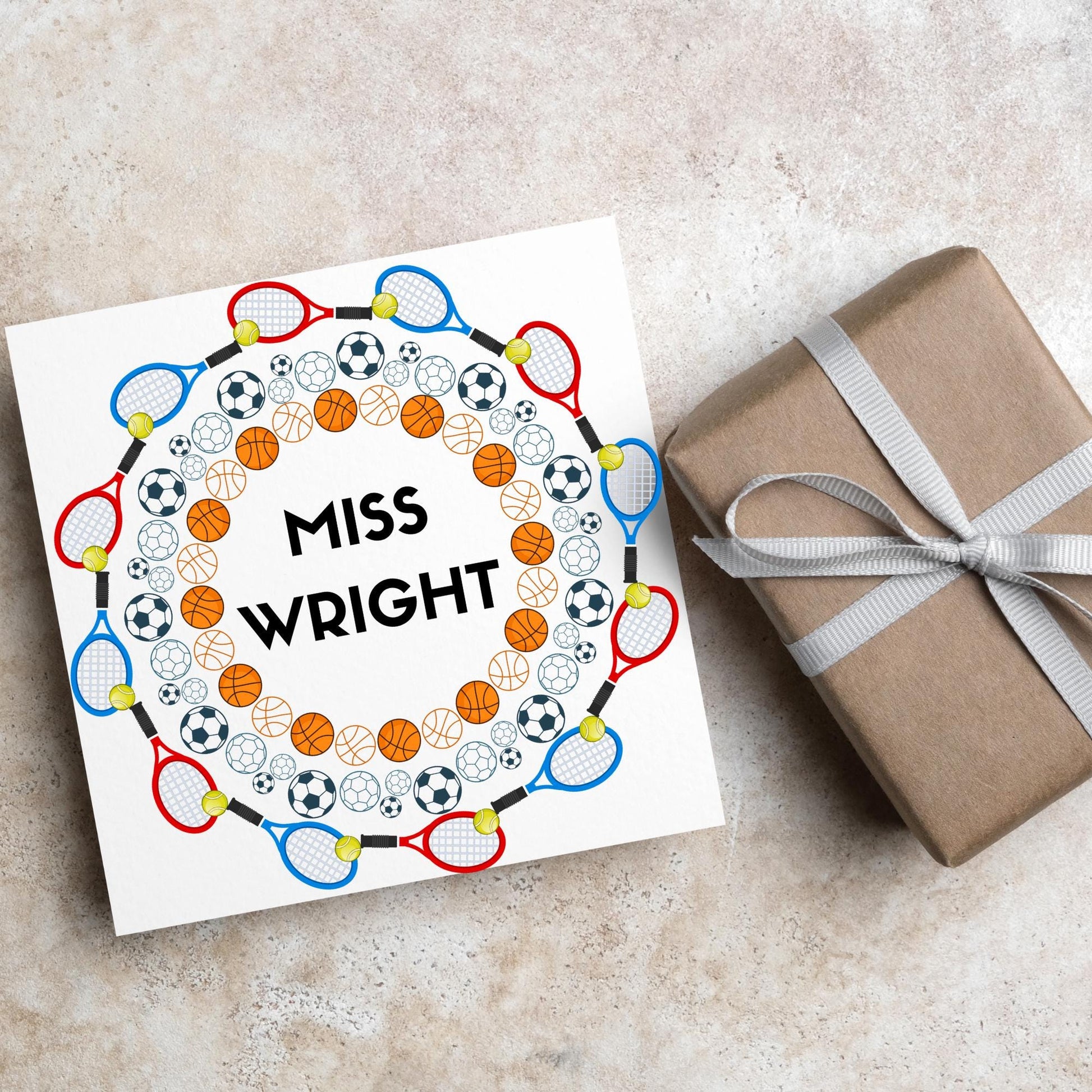 Personalised Thank You Teacher Card, End of Year School Card, Thanks Teacher, School Sport Teacher Card, Teaching Card, Teacher Appreciation