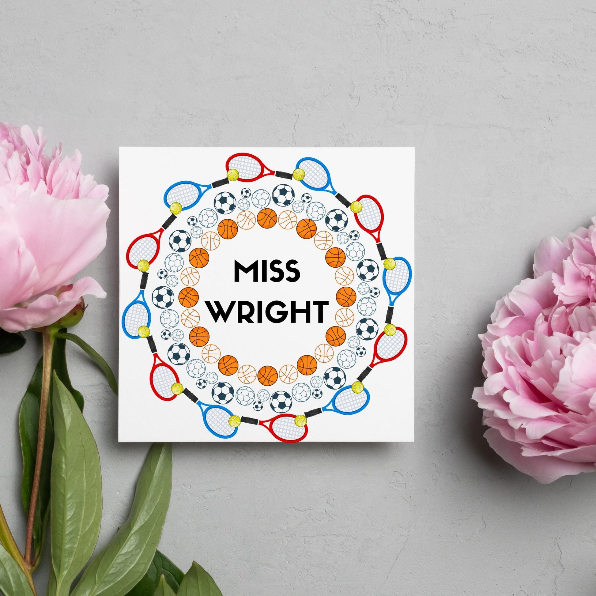 Personalised Thank You Teacher Card, End of Year School Card, Thanks Teacher, School Sport Teacher Card, Teaching Card, Teacher Appreciation