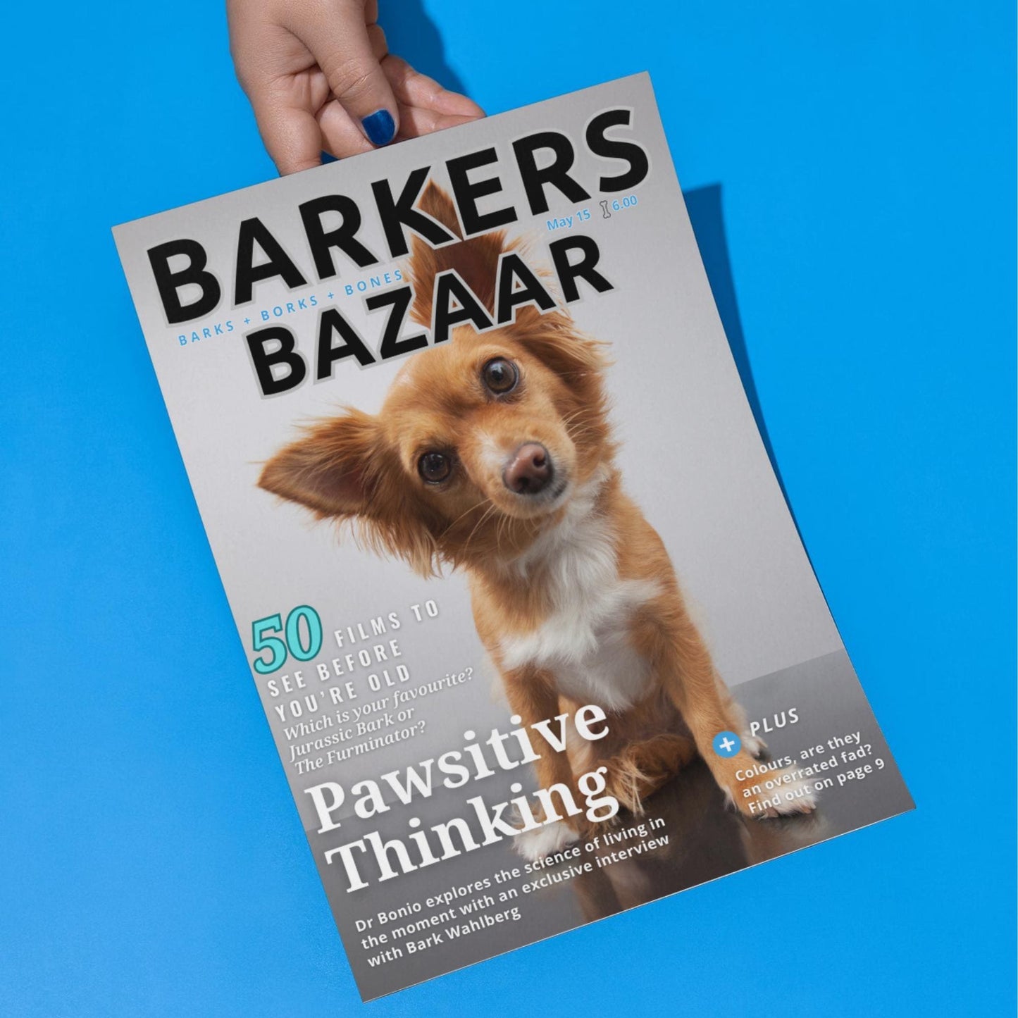 Custom Pet Photo Magazine Cover, Personalised Dog Poster, Fast Design & Shipping, Dog Portraits, Your Dog On a Magazine Cover Wall Art