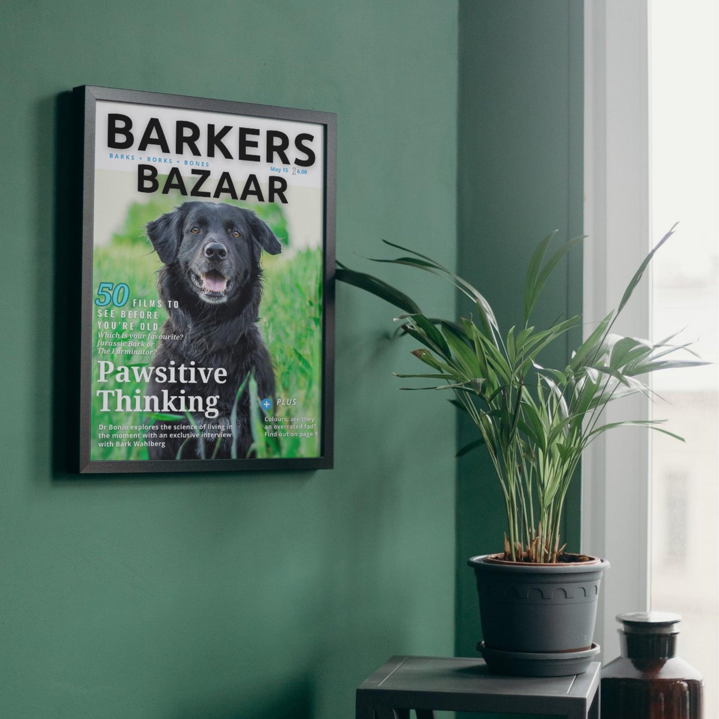 Custom Pet Photo Magazine Cover, Personalised Dog Poster, Fast Design & Shipping, Dog Portraits, Your Dog On a Magazine Cover Wall Art
