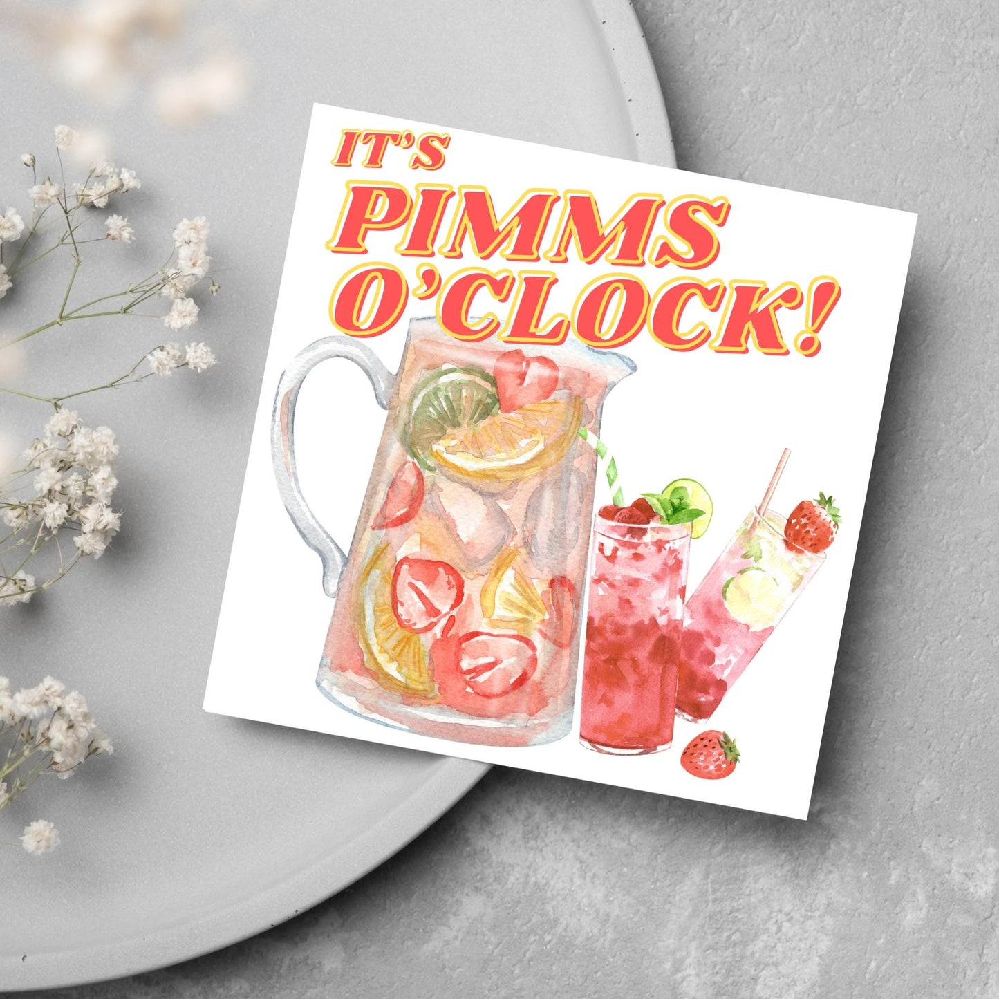 Pimms Card, Wimbledon Birthday Card, Tennis Congratulations Card, Tennis Love Card, Tennis Pun Any Occasion Card, Sports Congrats, Wimbledon