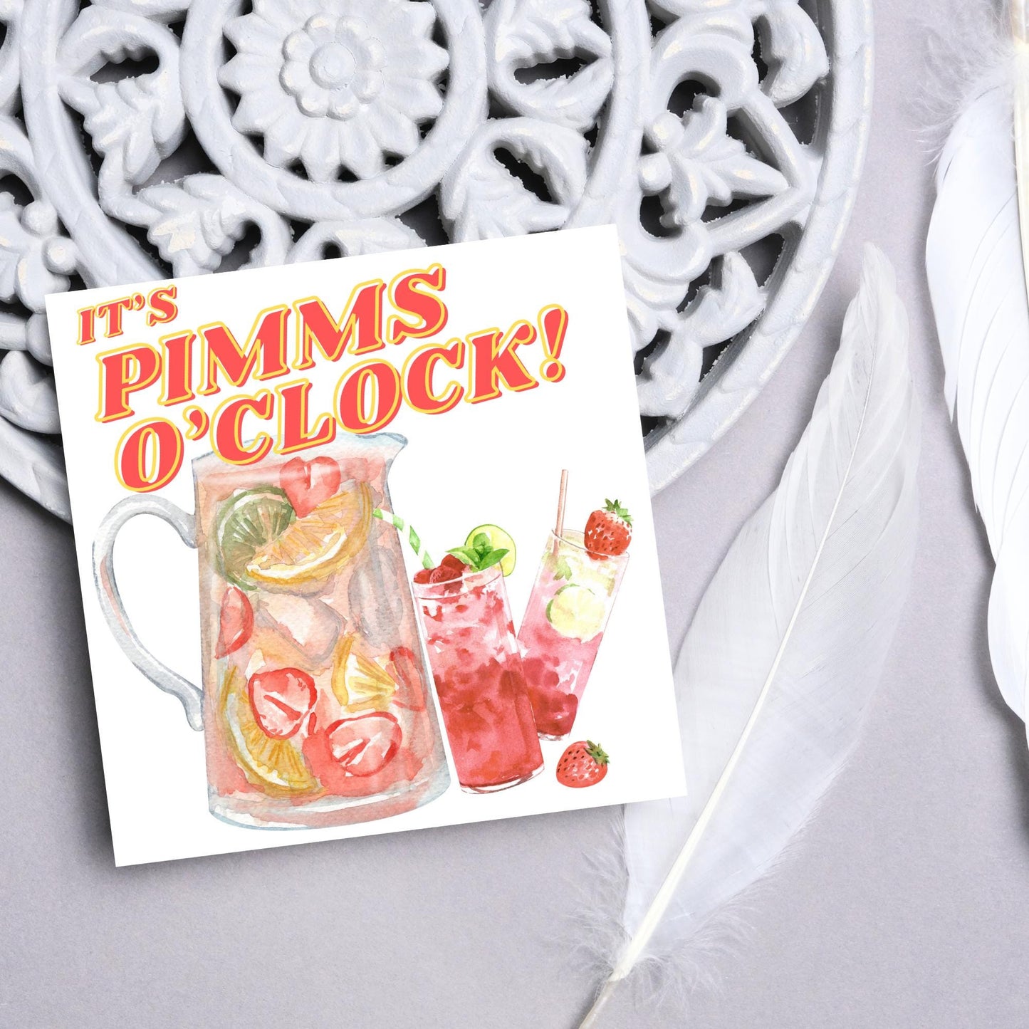Pimms Card, Wimbledon Birthday Card, Tennis Congratulations Card, Tennis Love Card, Tennis Pun Any Occasion Card, Sports Congrats, Wimbledon