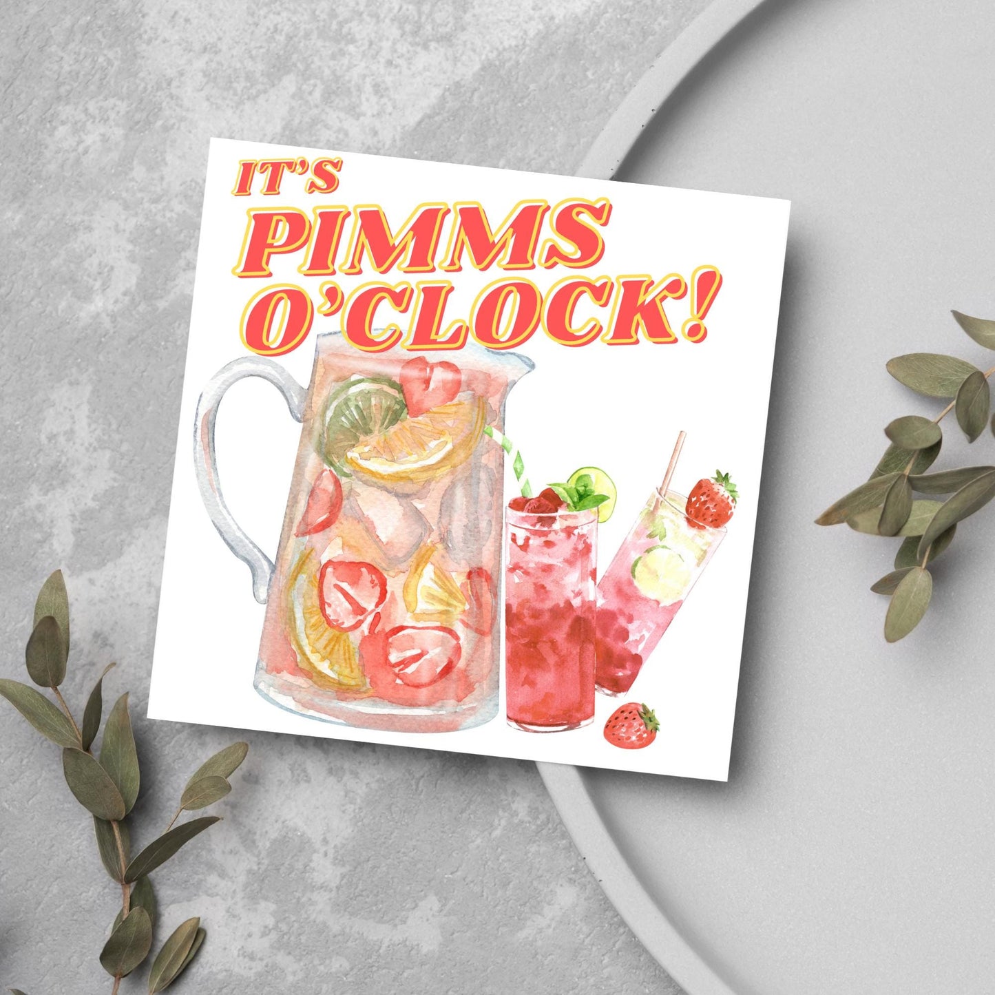 Pimms Card, Wimbledon Birthday Card, Tennis Congratulations Card, Tennis Love Card, Tennis Pun Any Occasion Card, Sports Congrats, Wimbledon