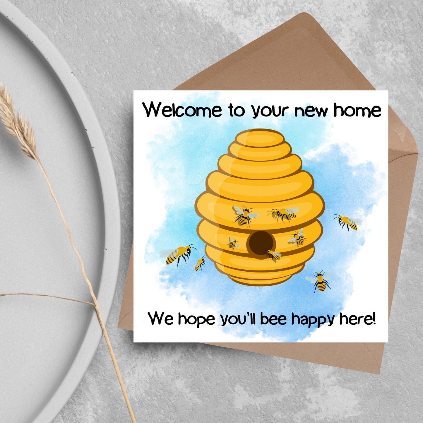 New Home Bee card, Moving House, First Home card, New House card, Moving Card, Moving home card, Relocating card, Welcome Home, Buying House