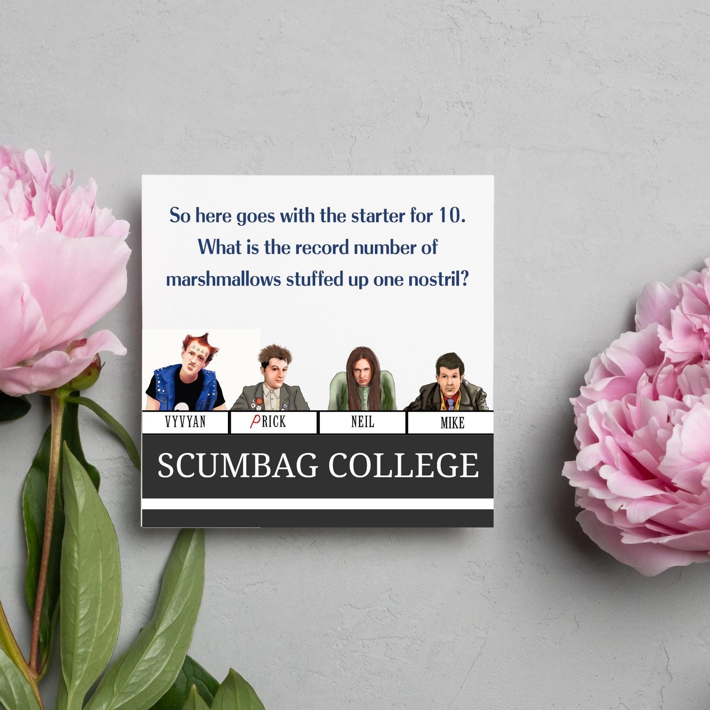 The Young Ones Card - Rik Mayall, Young Ones TV Show, Scumbag College, Card for Him, Card for Her, Birthday Card, University Challenge Card