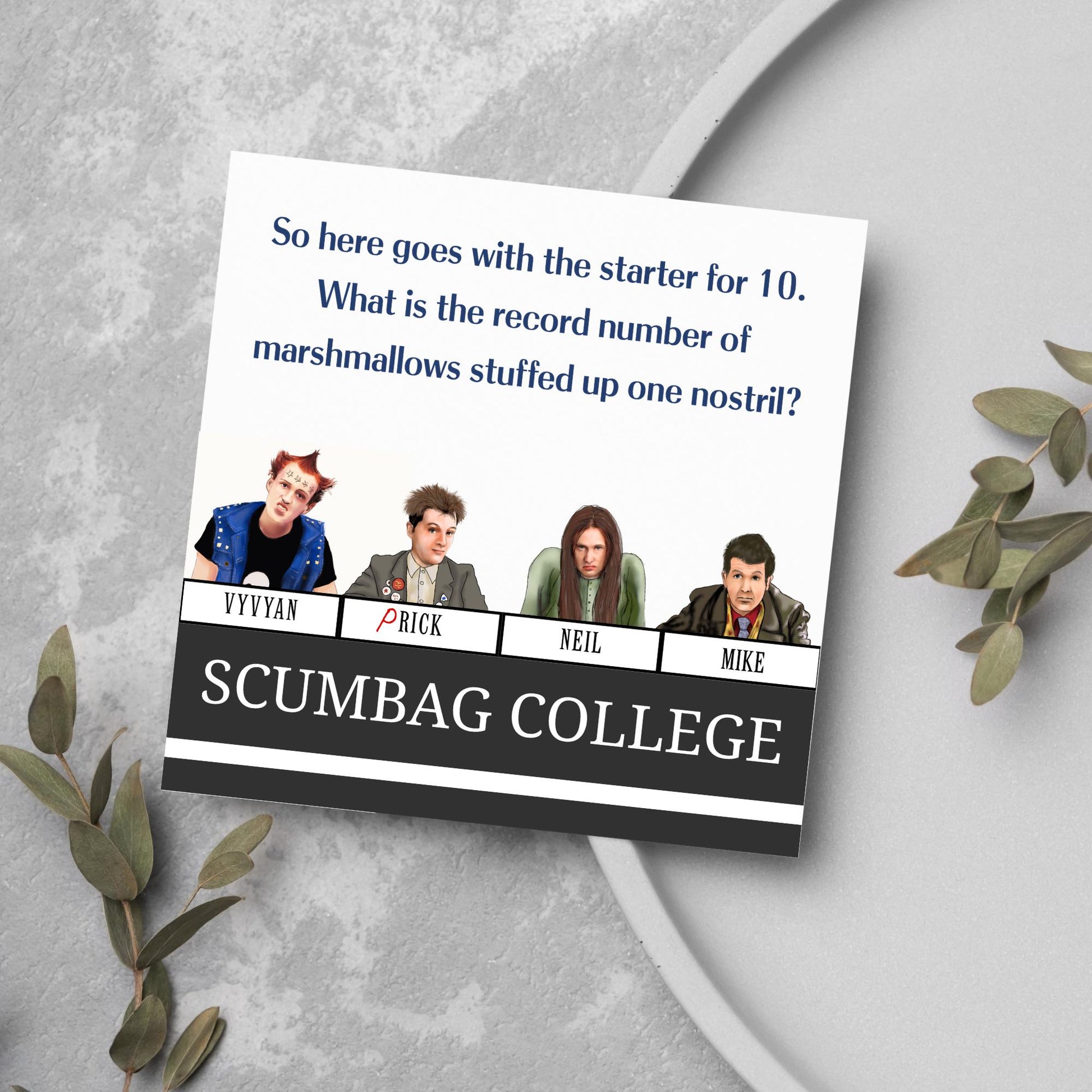 The Young Ones Card - Rik Mayall, Young Ones TV Show, Scumbag College, Card for Him, Card for Her, Birthday Card, University Challenge Card