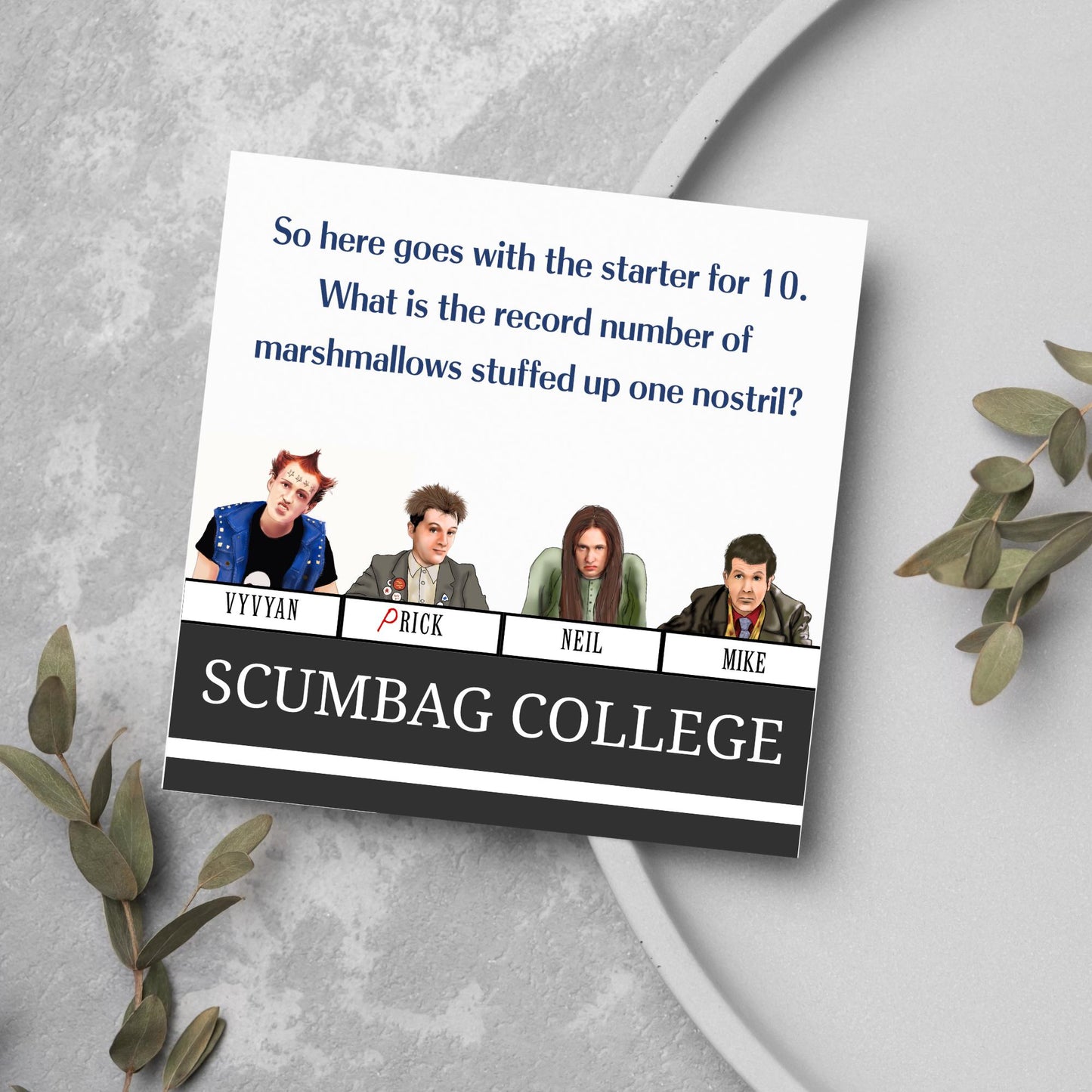 The Young Ones Card - Rik Mayall, Young Ones TV Show, Scumbag College, Card for Him, Card for Her, Birthday Card, University Challenge Card