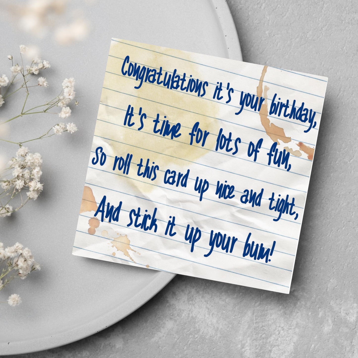 Bottom TV Show Birthday Card, Bottom Quote Birthday Card, Rik Mayall, Eddie and Richie Bottom Card, BBC Bottom, Rude Birthday Card
