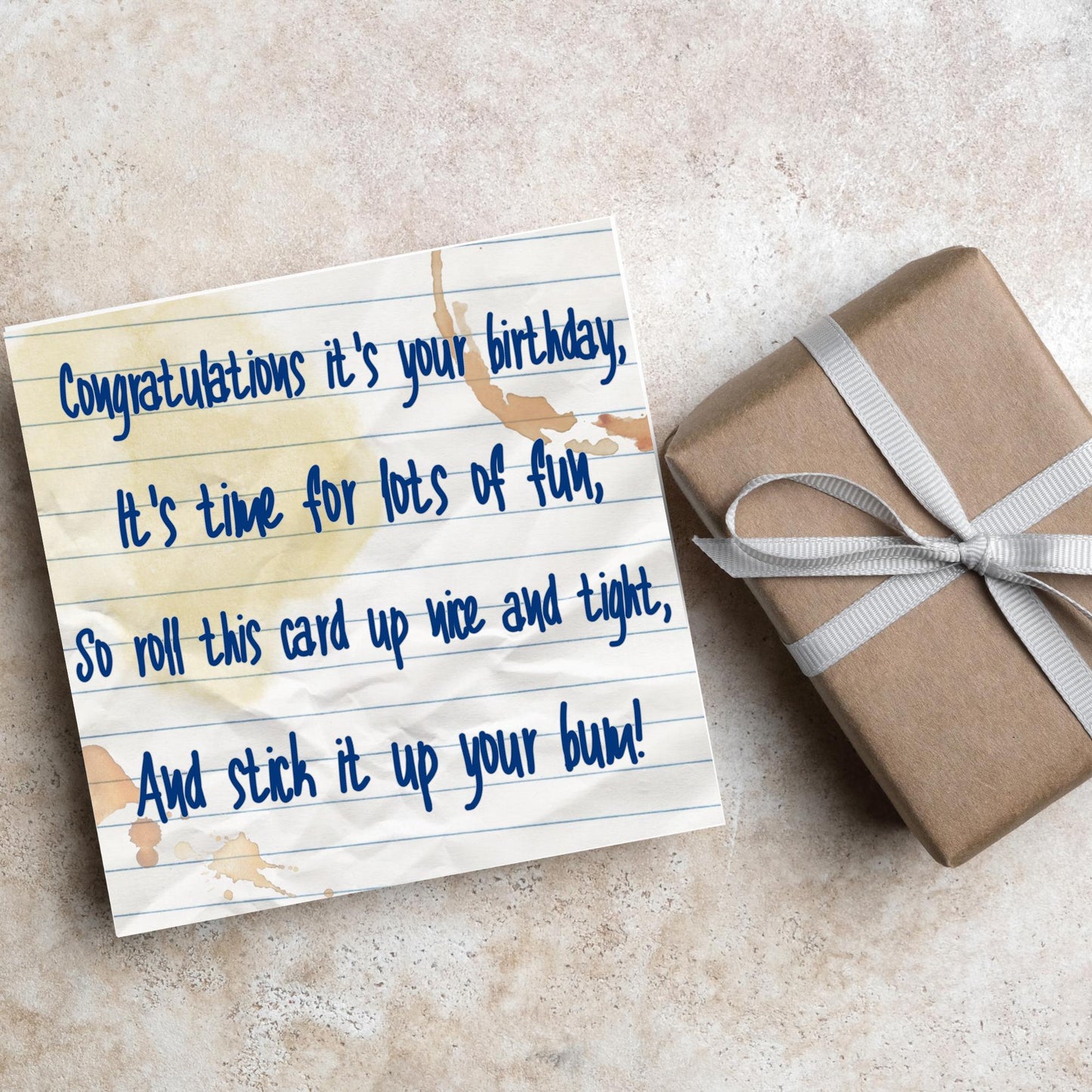 Bottom TV Show Birthday Card, Bottom Quote Birthday Card, Rik Mayall, Eddie and Richie Bottom Card, BBC Bottom, Rude Birthday Card