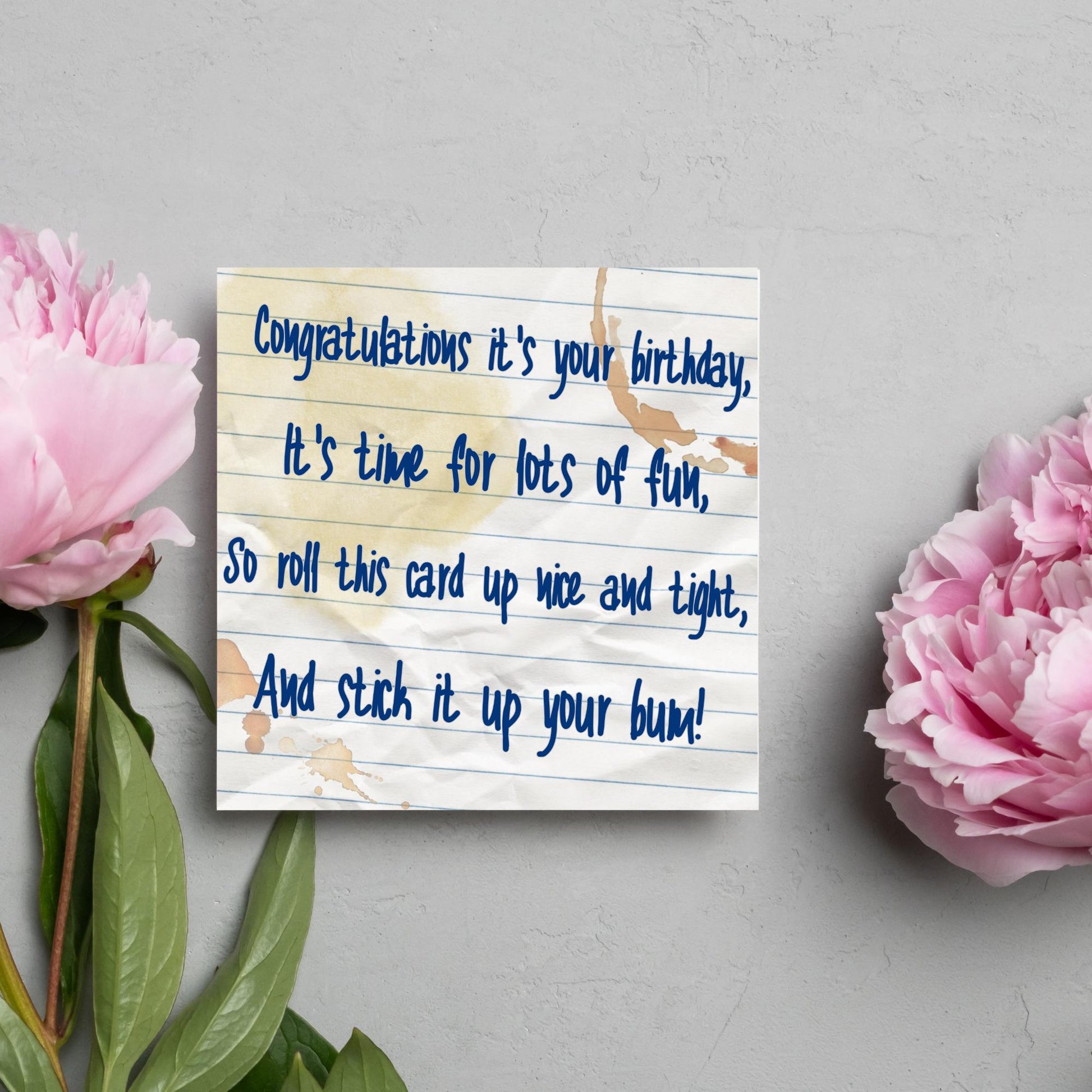 Bottom TV Show Birthday Card, Bottom Quote Birthday Card, Rik Mayall, Eddie and Richie Bottom Card, BBC Bottom, Rude Birthday Card