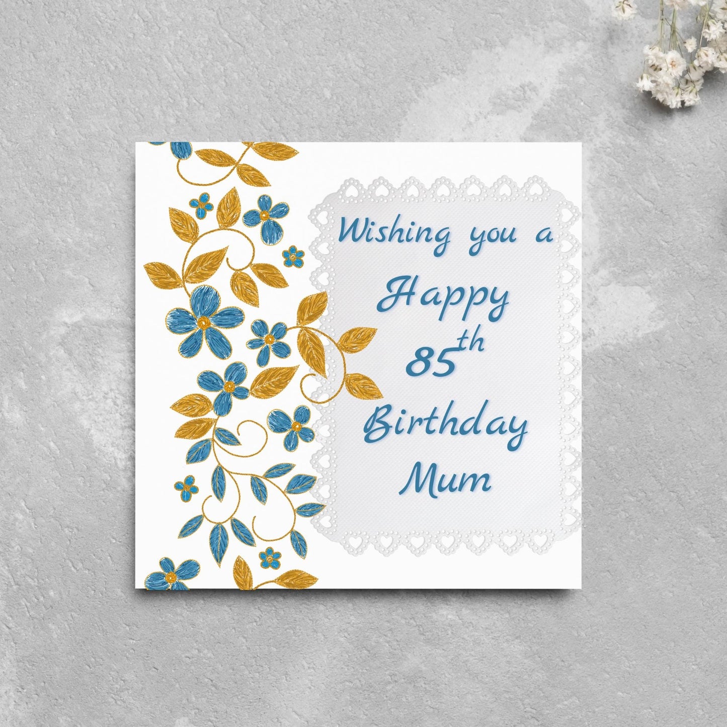80th Birthday Card, 90th Birthday Card, Floral Birthday Card for Nan, Grandma Card, Personalised Birthday card, Card for Mum, 100th Birthday