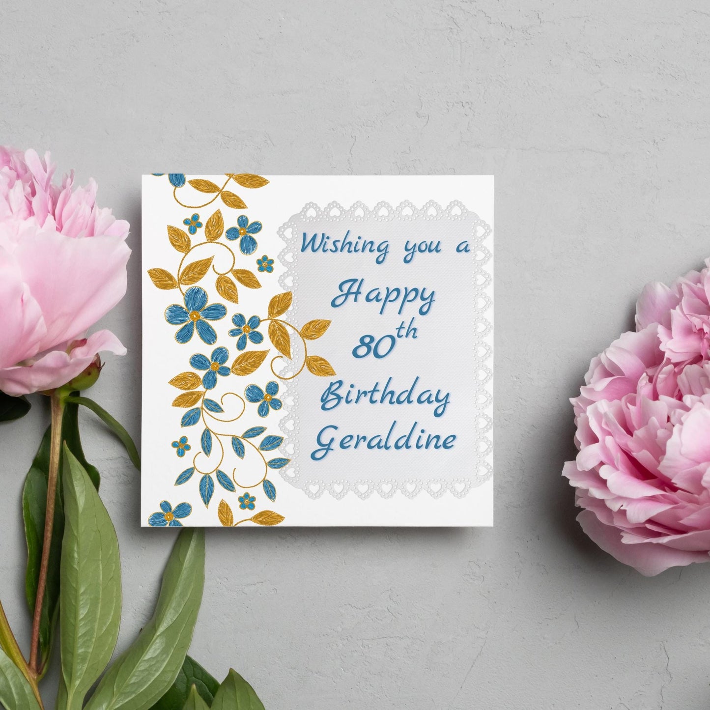 80th Birthday Card, 90th Birthday Card, Floral Birthday Card for Nan, Grandma Card, Personalised Birthday card, Card for Mum, 100th Birthday