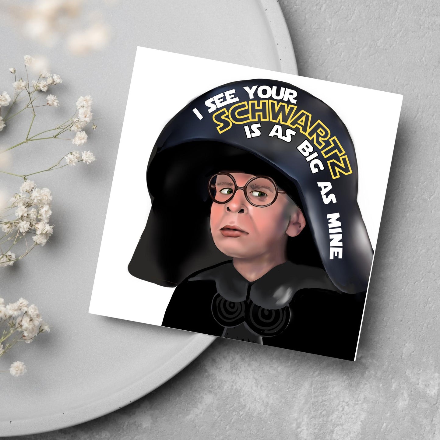 Spaceballs Card, Dark Helmet Card, Mel Brooks, Birthday Card, for Uncle, Birthday Card for Dad, Sci-Fi Card, May the Schwartz Be With You,