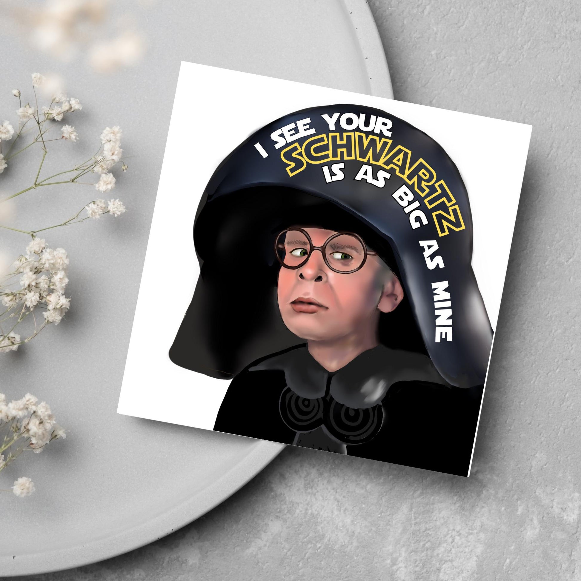 Spaceballs Card, Dark Helmet Card, Mel Brooks, Birthday Card, for Uncle, Birthday Card for Dad, Sci-Fi Card, May the Schwartz Be With You,