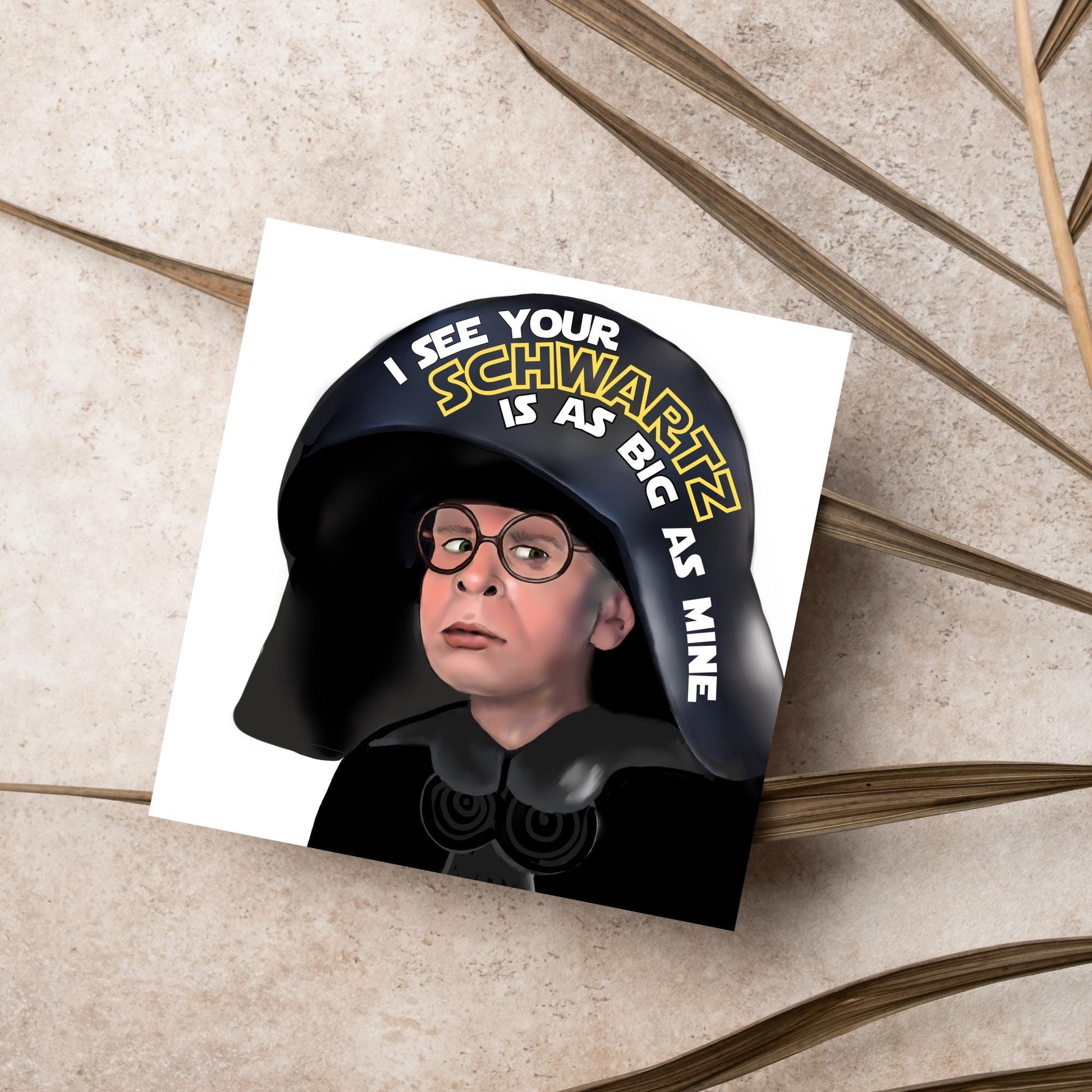 Spaceballs Card, Dark Helmet Card, Mel Brooks, Birthday Card, for Uncle, Birthday Card for Dad, Sci-Fi Card, May the Schwartz Be With You,