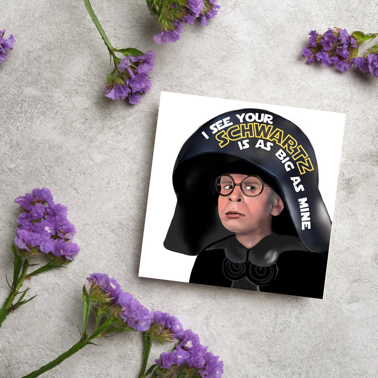 Spaceballs Card, Dark Helmet Card, Mel Brooks, Birthday Card, for Uncle, Birthday Card for Dad, Sci-Fi Card, May the Schwartz Be With You,