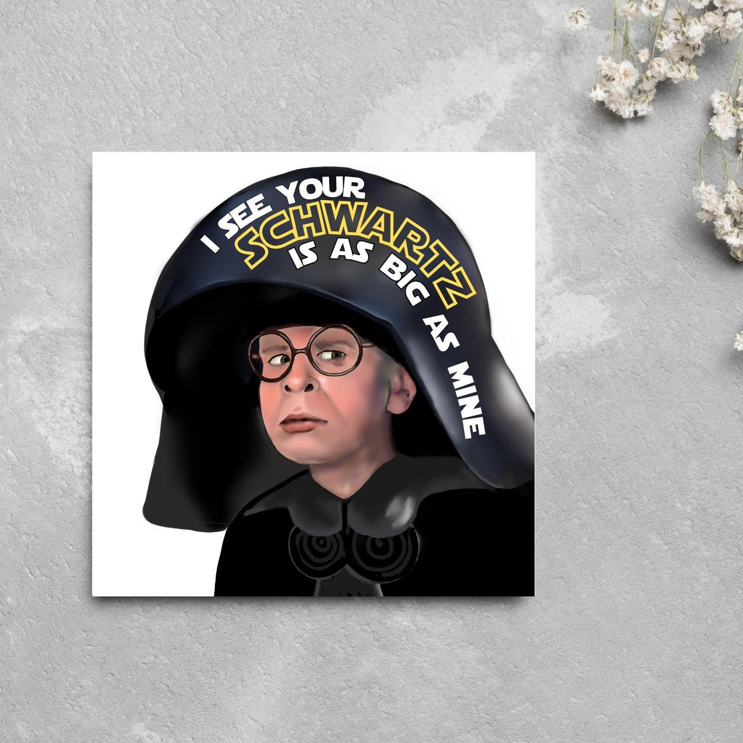 Spaceballs Card, Dark Helmet Card, Mel Brooks, Birthday Card, for Uncle, Birthday Card for Dad, Sci-Fi Card, May the Schwartz Be With You,