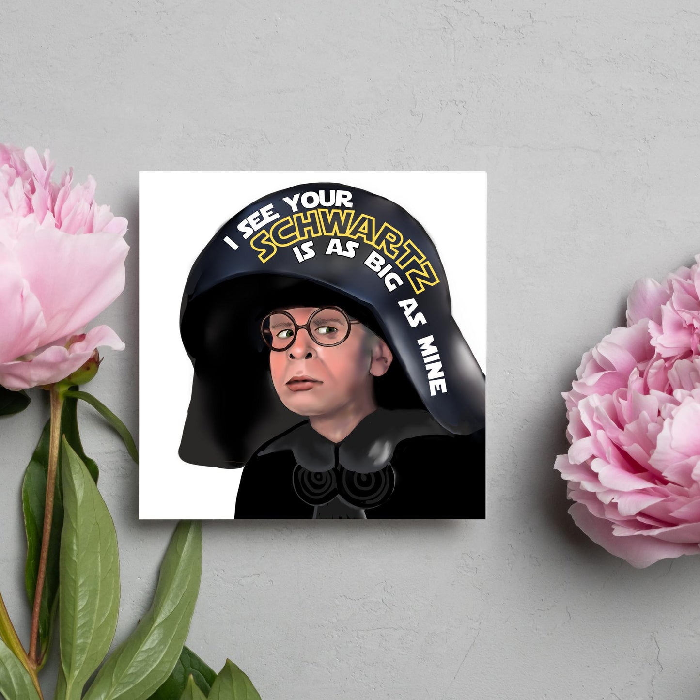 Spaceballs Card, Dark Helmet Card, Mel Brooks, Birthday Card, for Uncle, Birthday Card for Dad, Sci-Fi Card, May the Schwartz Be With You,