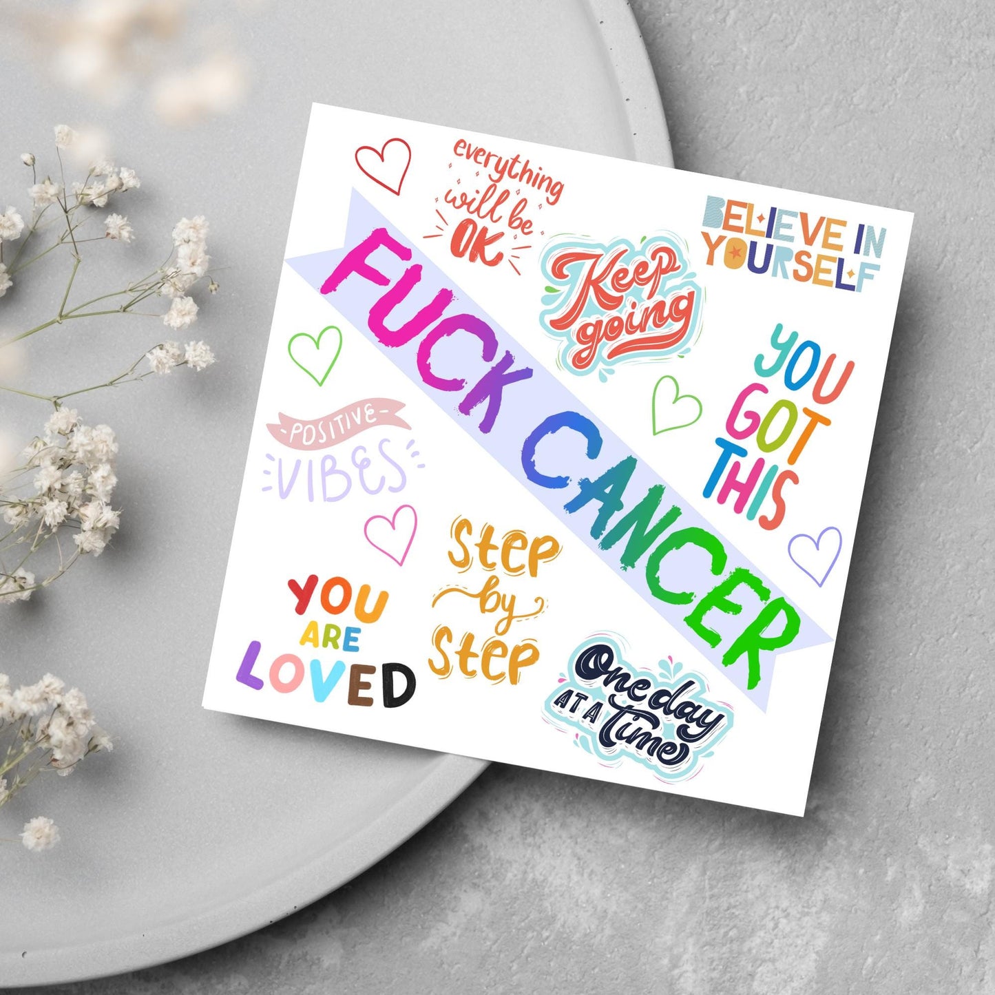Personalised Card for Cancer Patients, Cancer Support Card, We Are With You, You Got This, Get Well Soon Card, Breast Cancer, F*ck Cancer