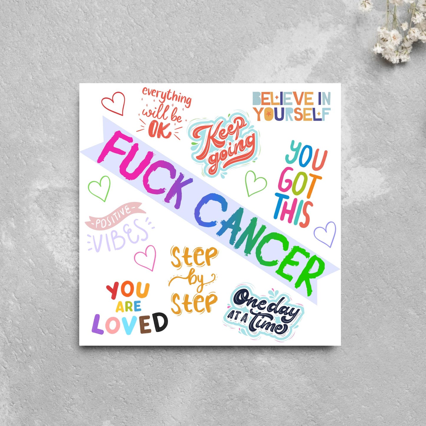 Personalised Card for Cancer Patients, Cancer Support Card, We Are With You, You Got This, Get Well Soon Card, Breast Cancer, F*ck Cancer